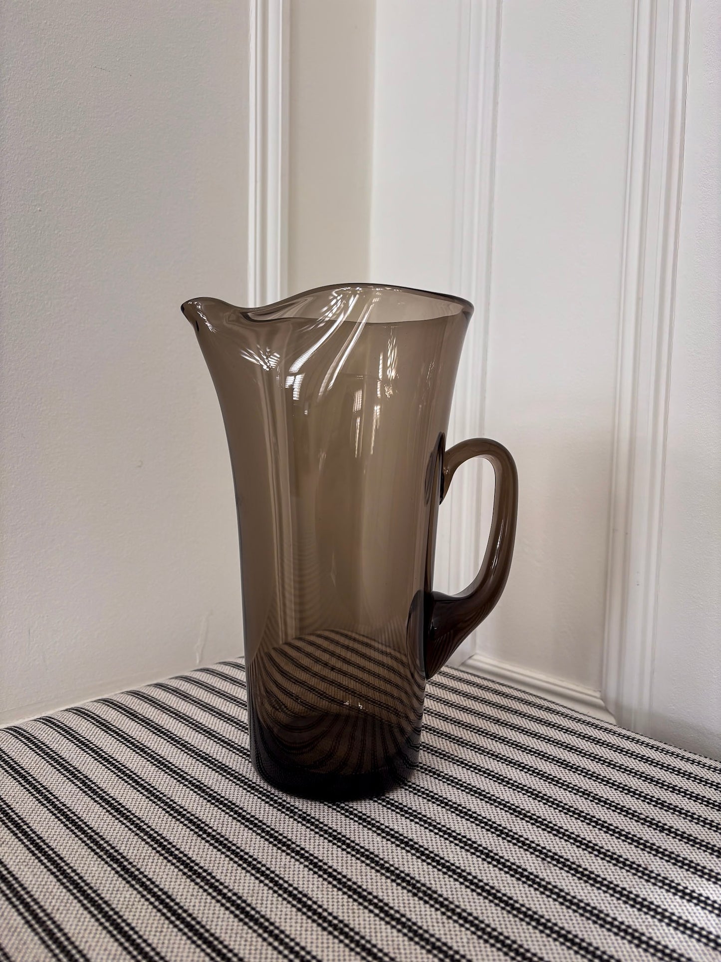 Mid-Century Smoked Glass Pitcher