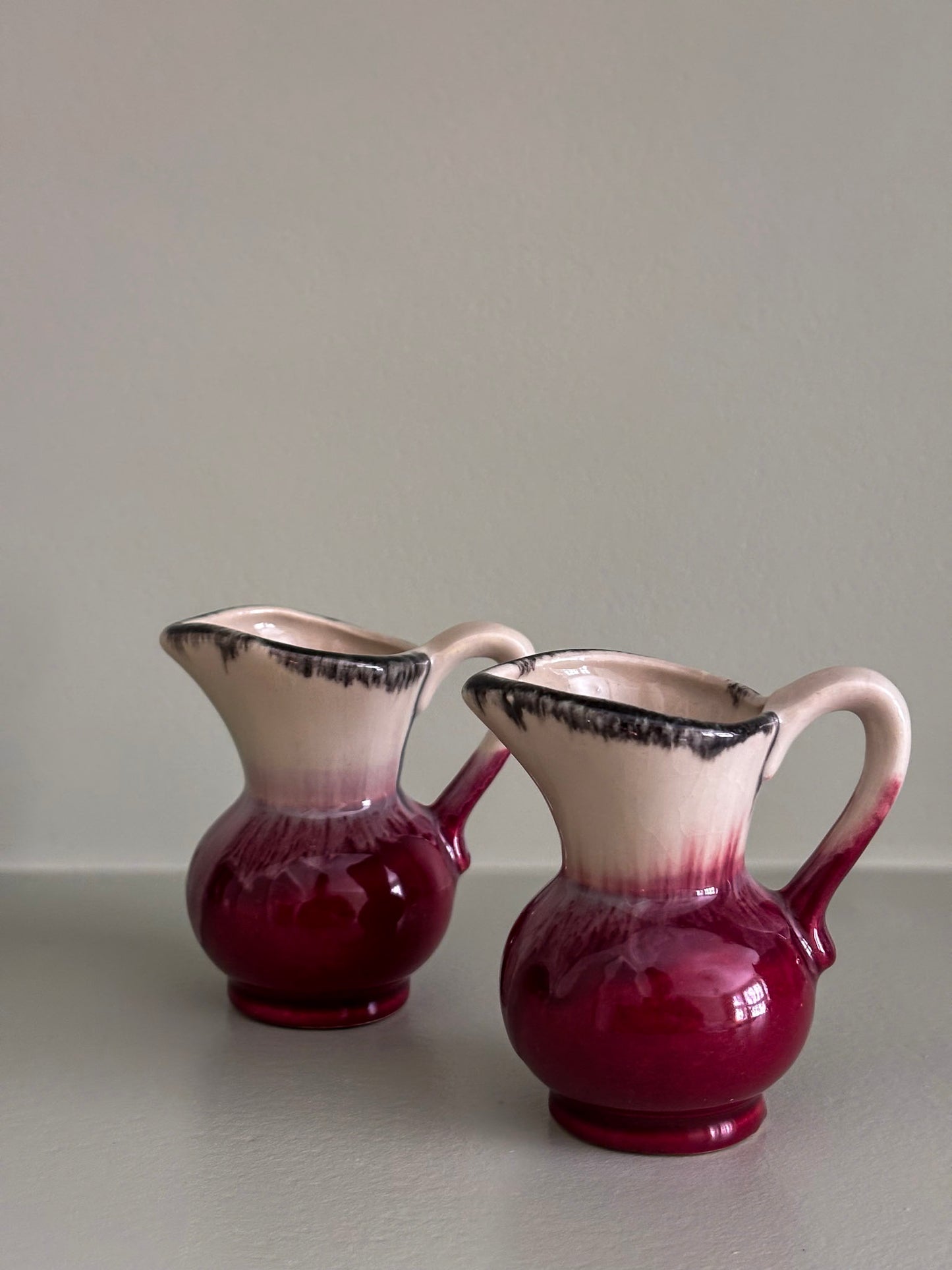 West German Drip-Glaze Ceramic Vessel Matchstick Holder