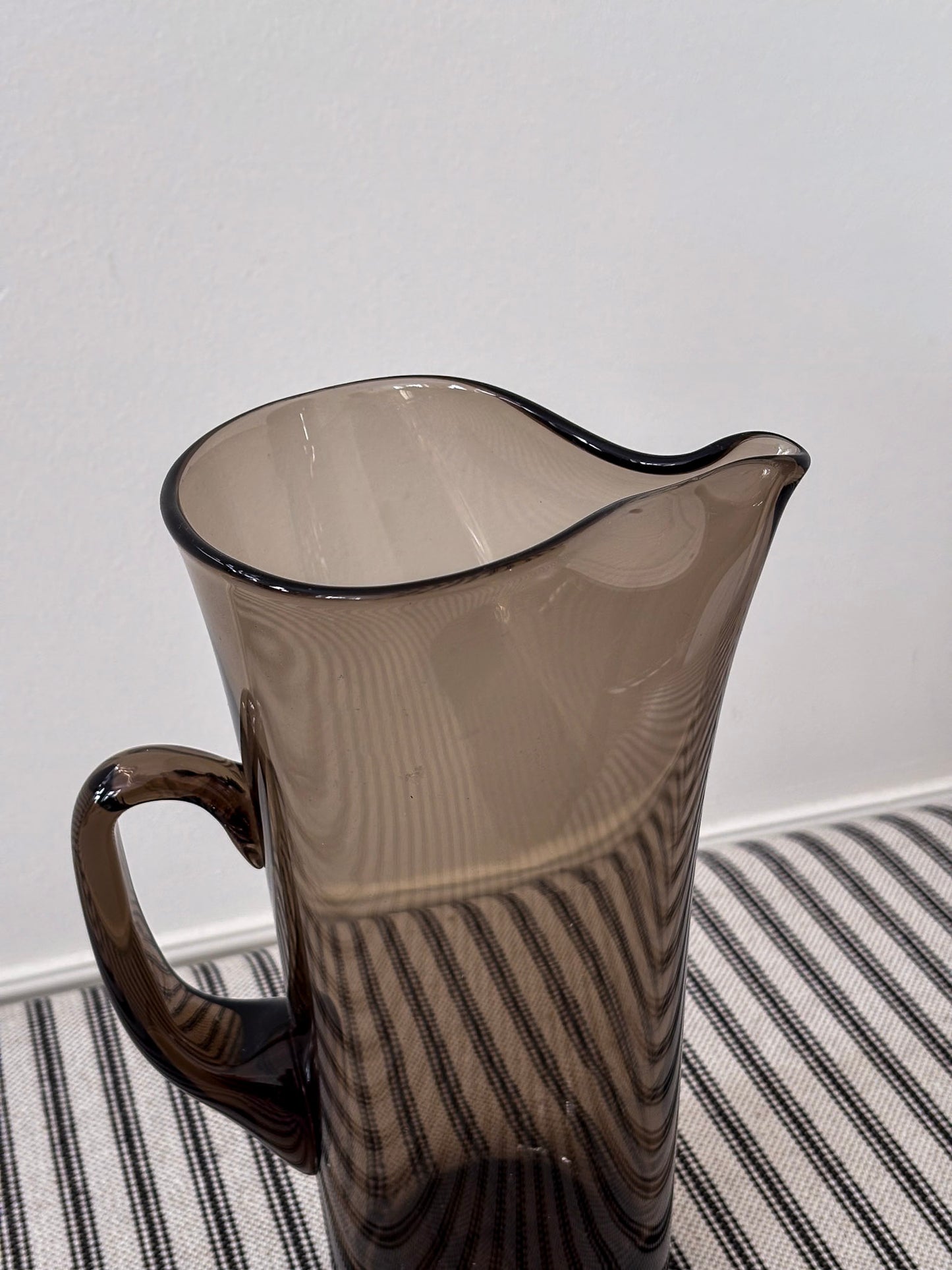 Mid-Century Smoked Glass Pitcher