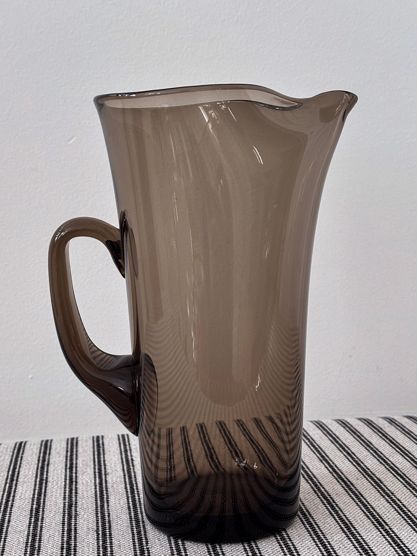 Mid-Century Smoked Glass Pitcher