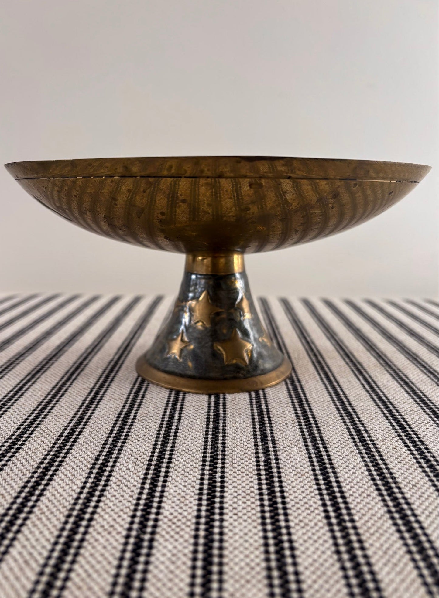 Brass Pedestal Dish – Celestial Enamel