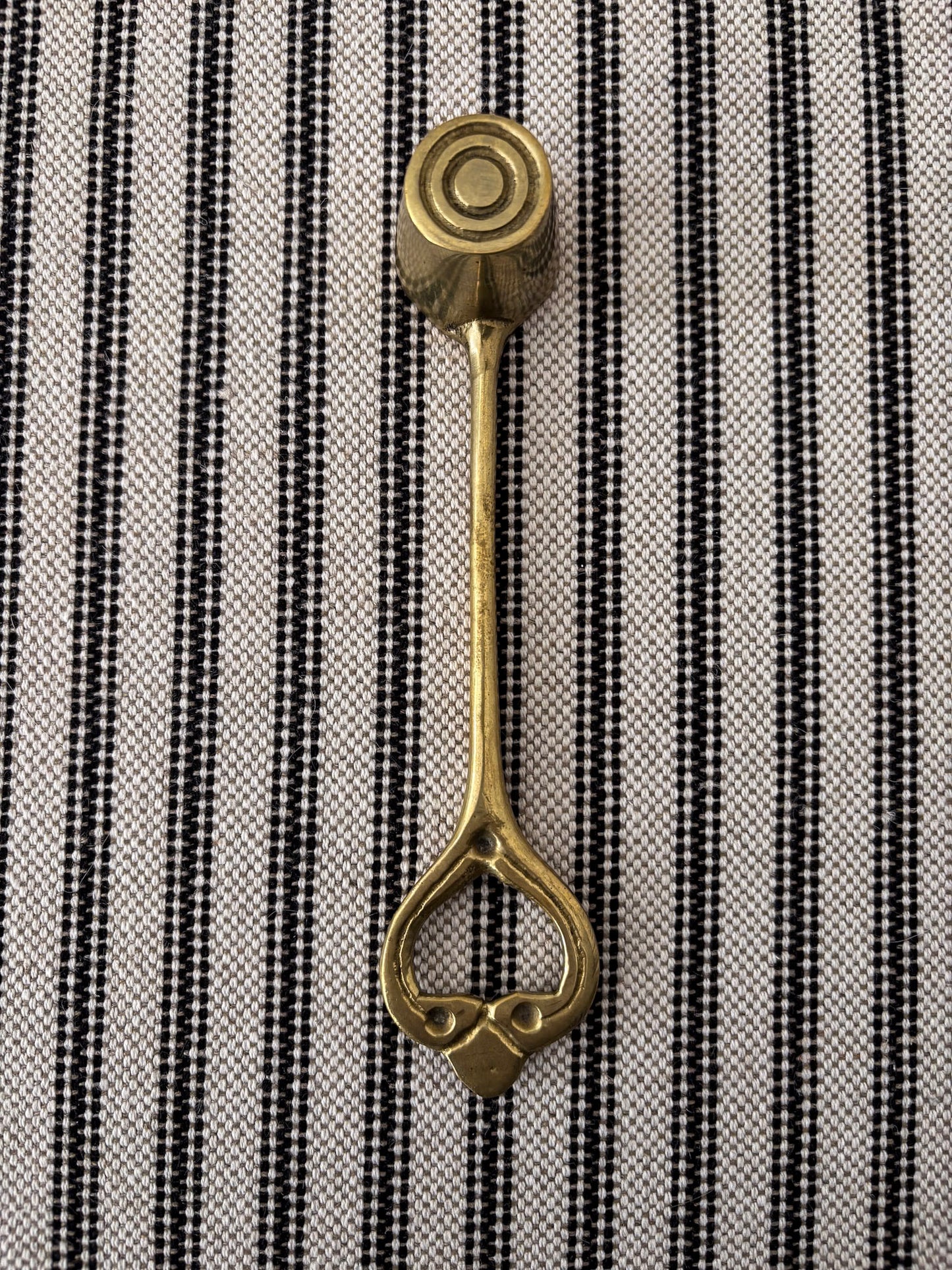 Brass Candle Snuffer with Sculpted Ring Handle