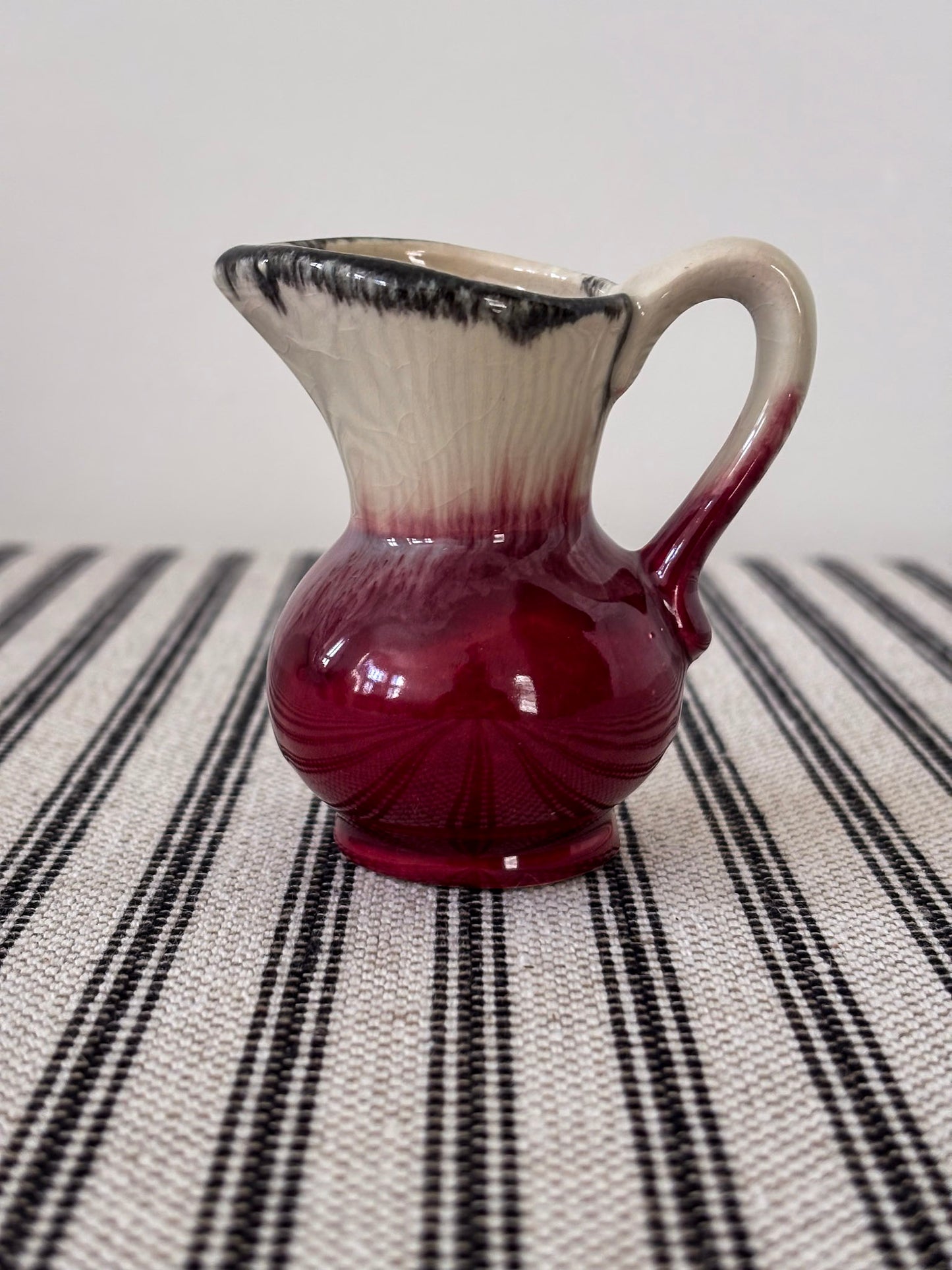 West German Drip-Glaze Ceramic Vessel Matchstick Holder
