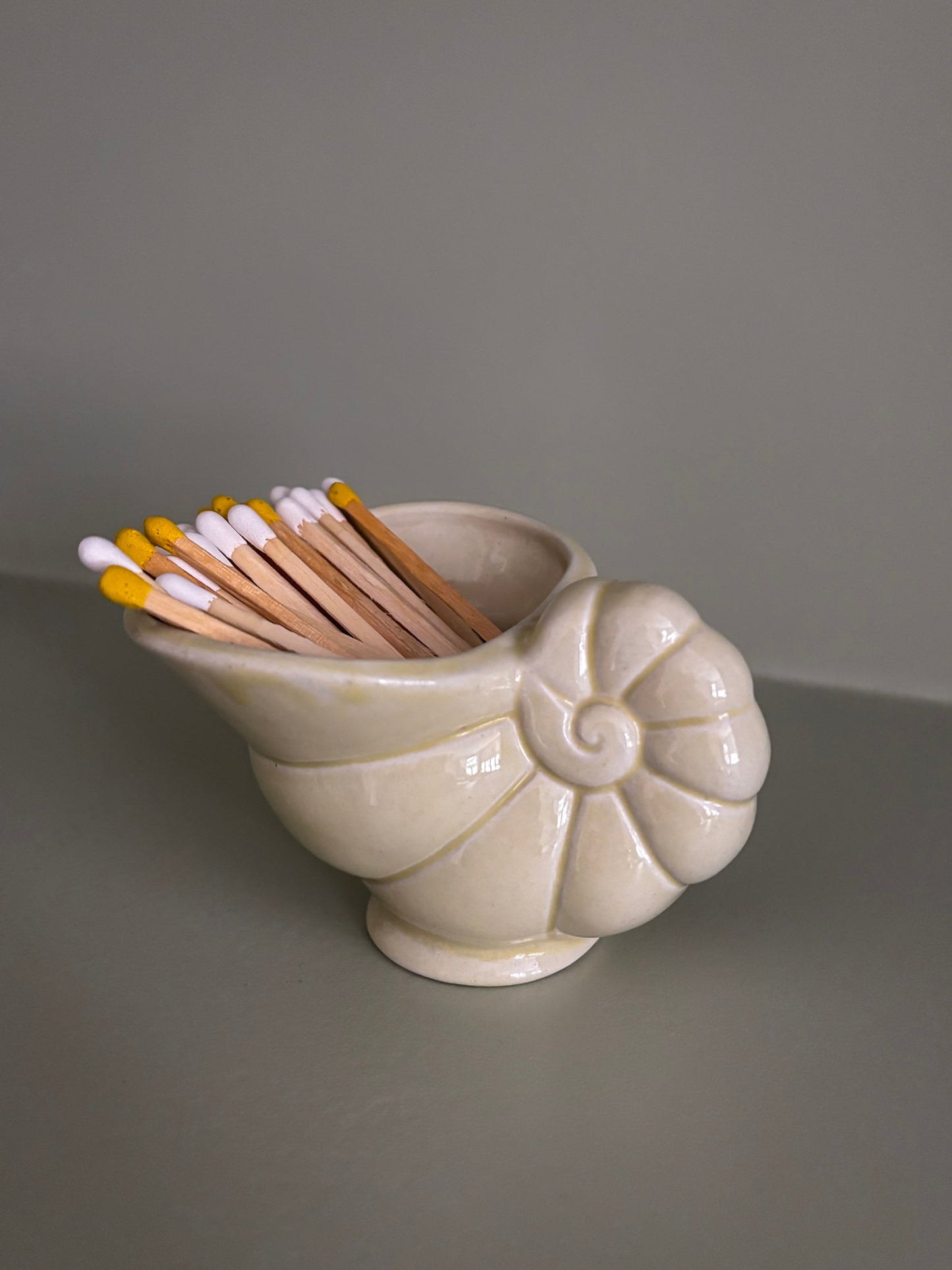 Ceramic Seashell Matchstick Holder