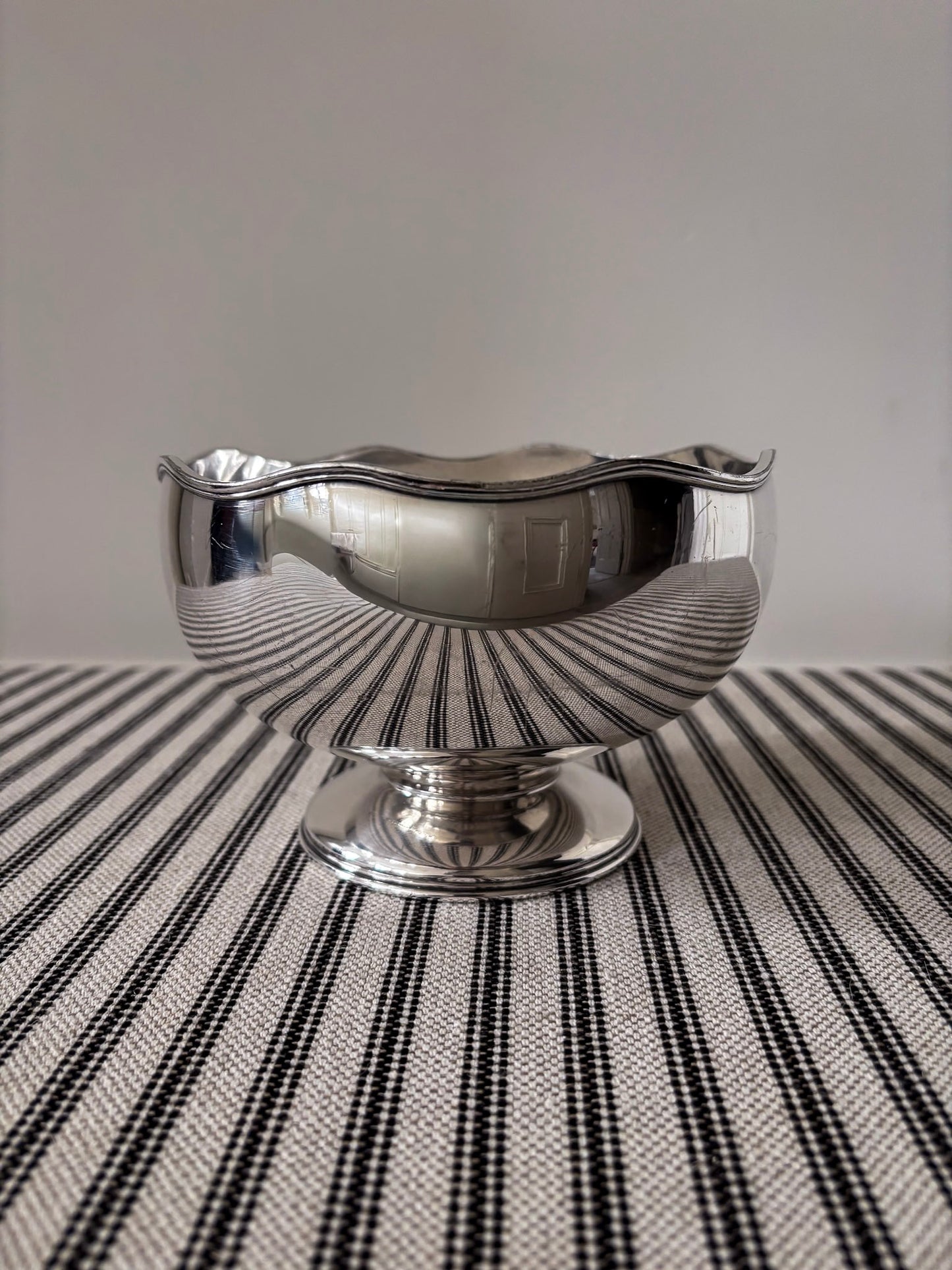 Silver-Plated Scalloped Footed Bowl
