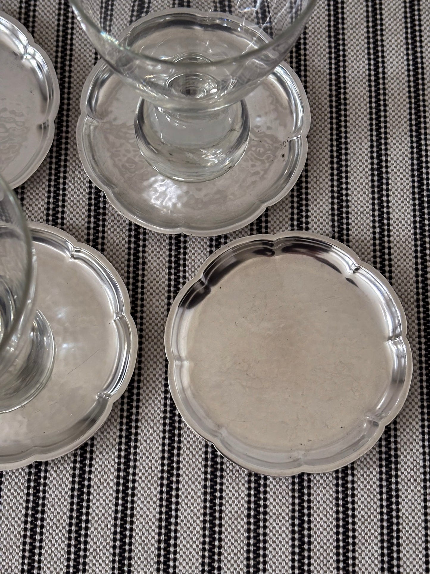 Silver-Plated Scalloped Edge Coasters - Set of Four