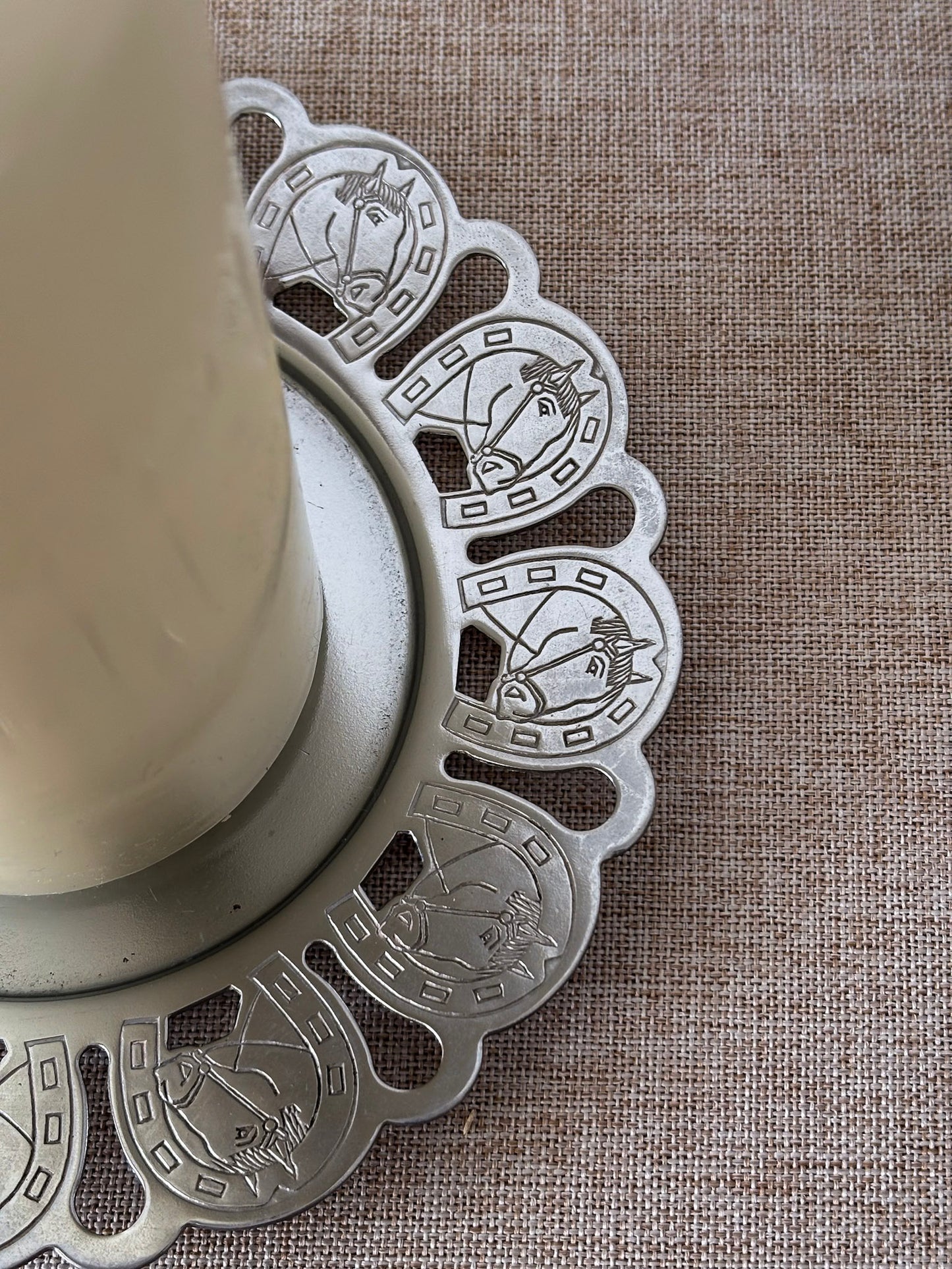 Silver-Tone Horseshoe Trinket Tray / Candle Plate
