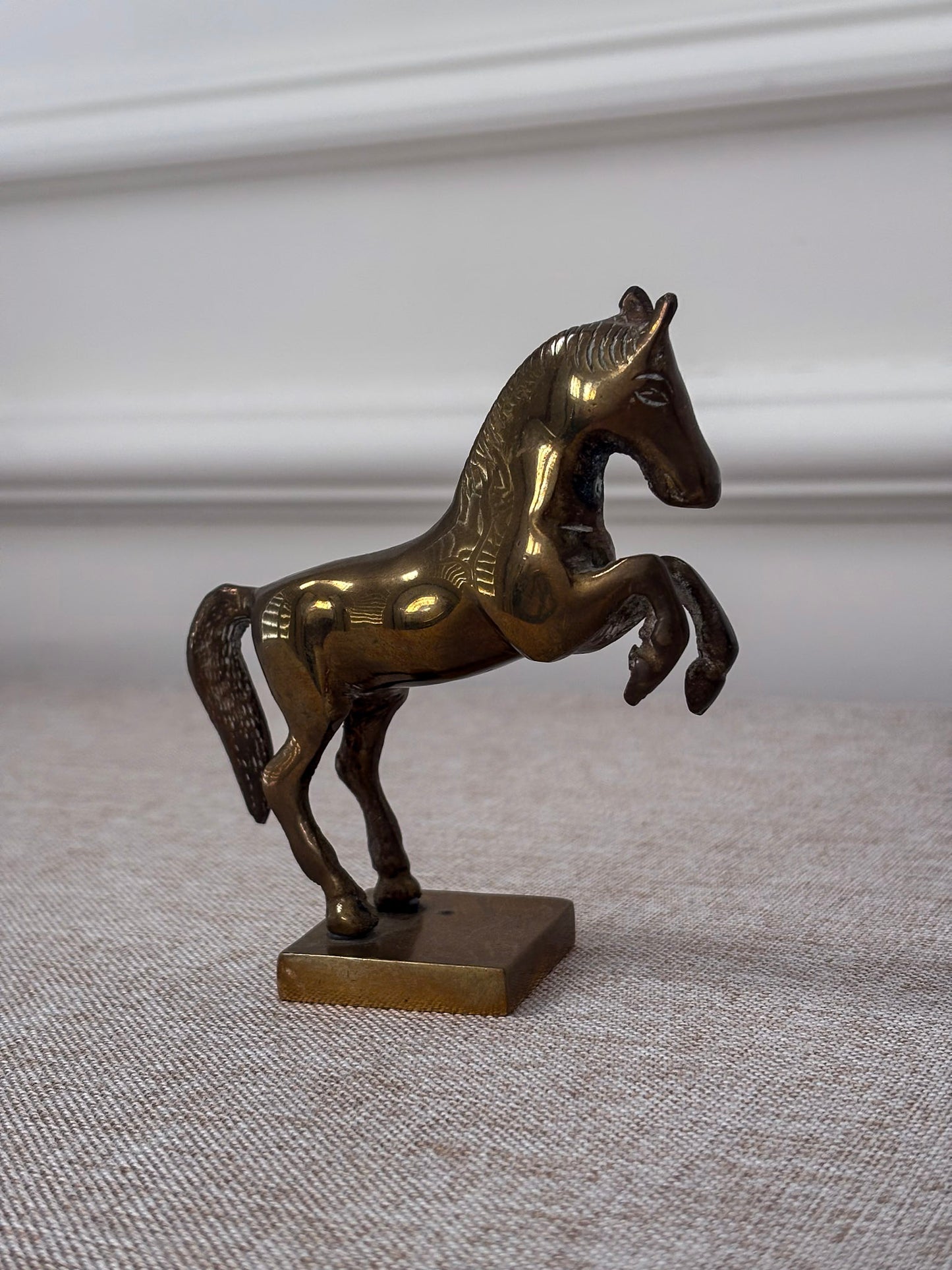 Vintage Brass Horse Bookends