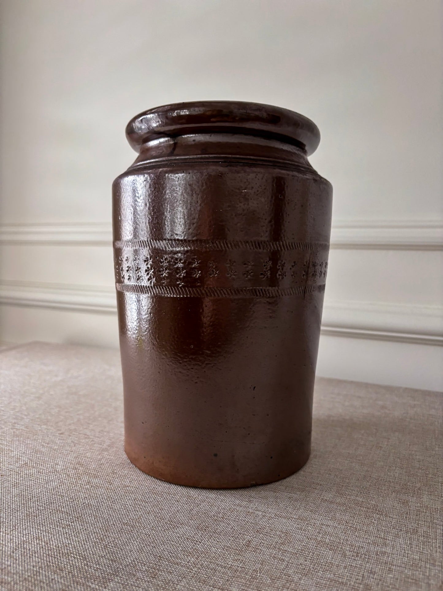 Large Brown Saltware Vase