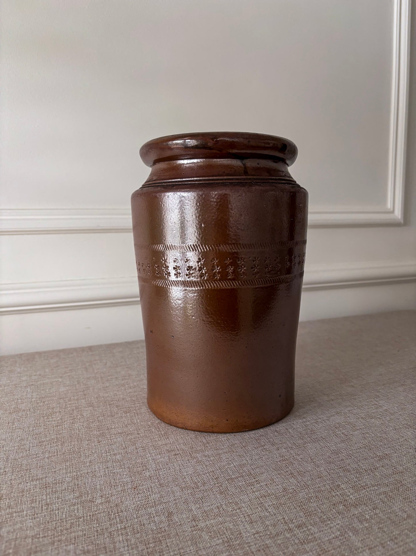 Large Brown Saltware Vase