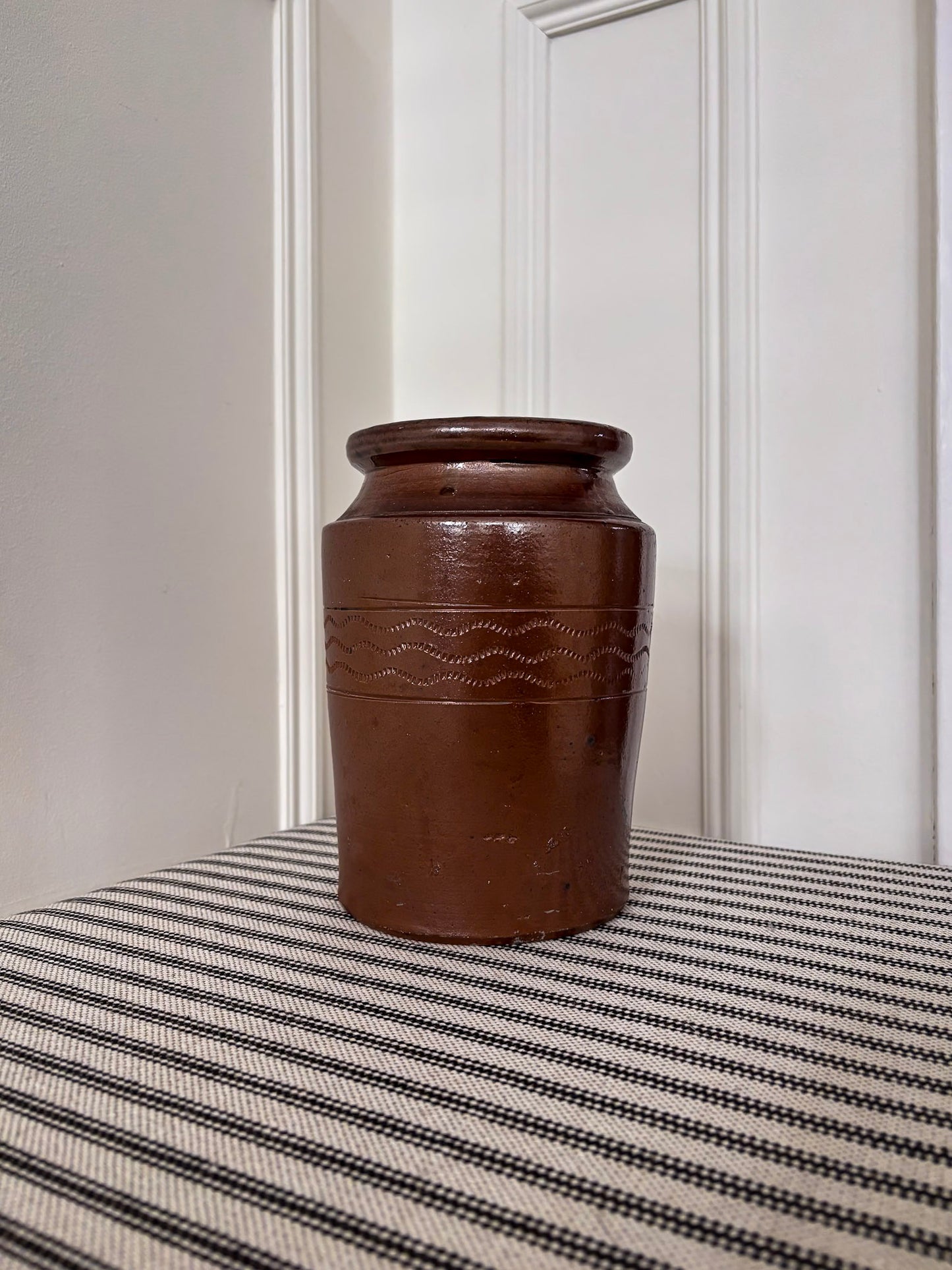 Large Brown Saltware Vase