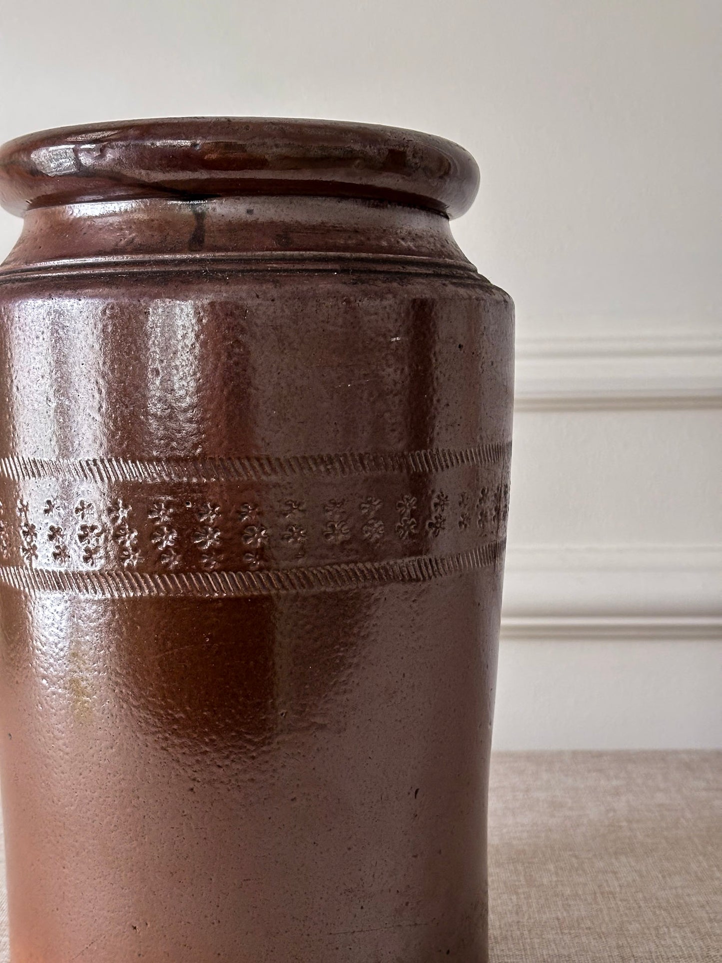 Large Brown Saltware Vase