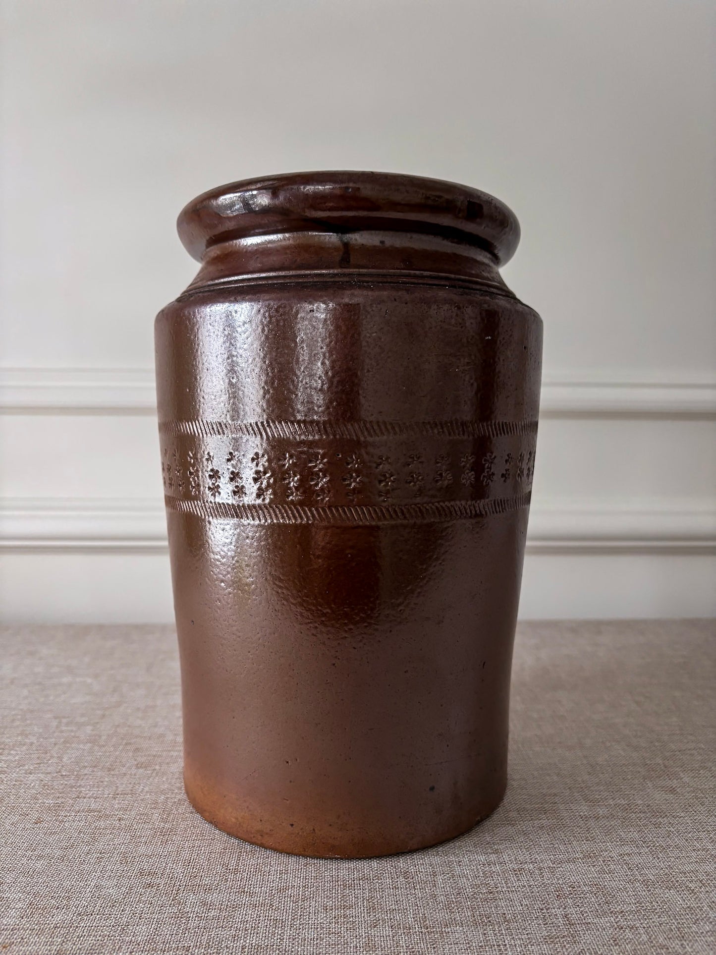 Large Brown Saltware Vase