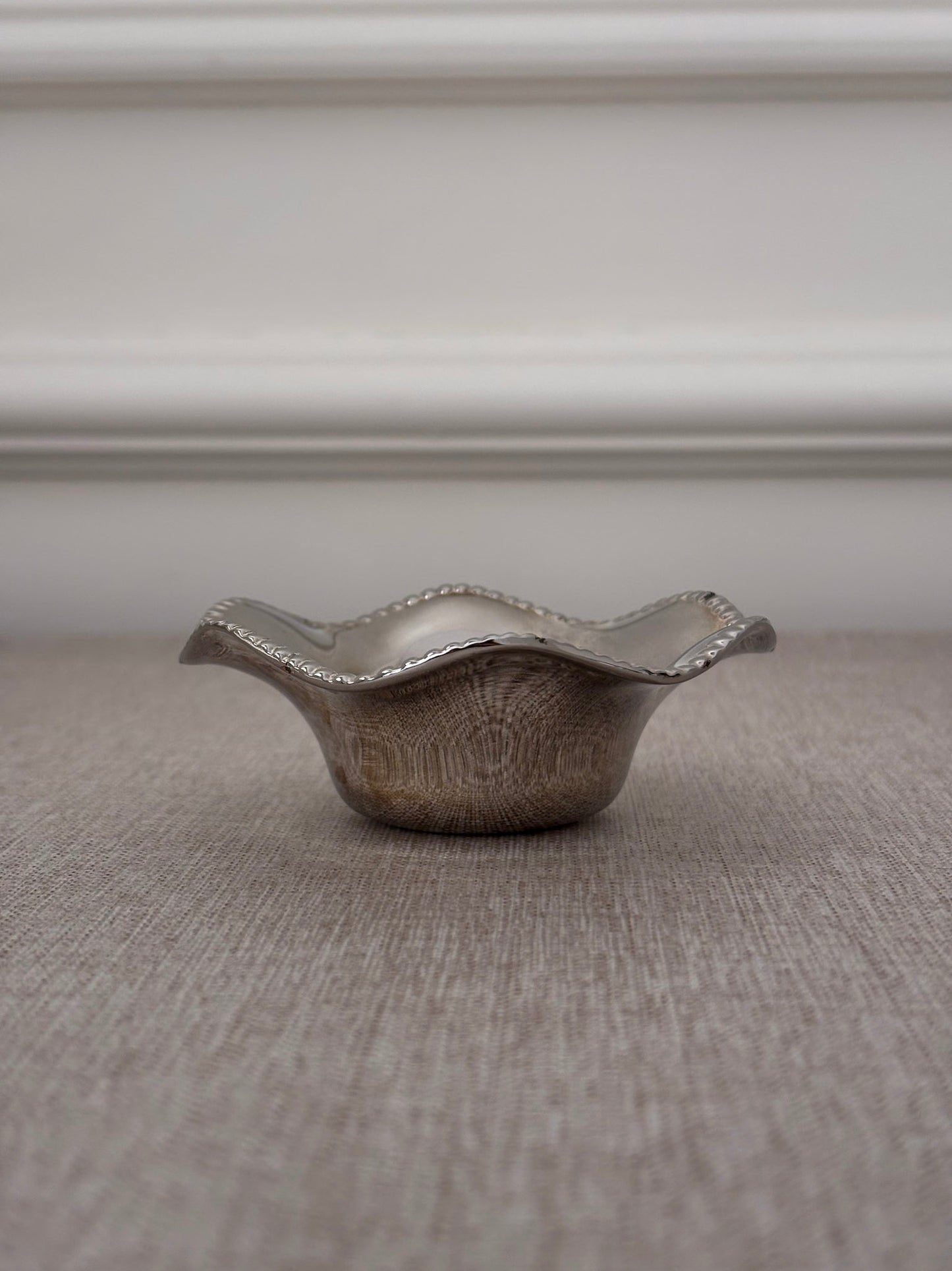 Silver-Plated Beaded Edge Trinket Bowl
