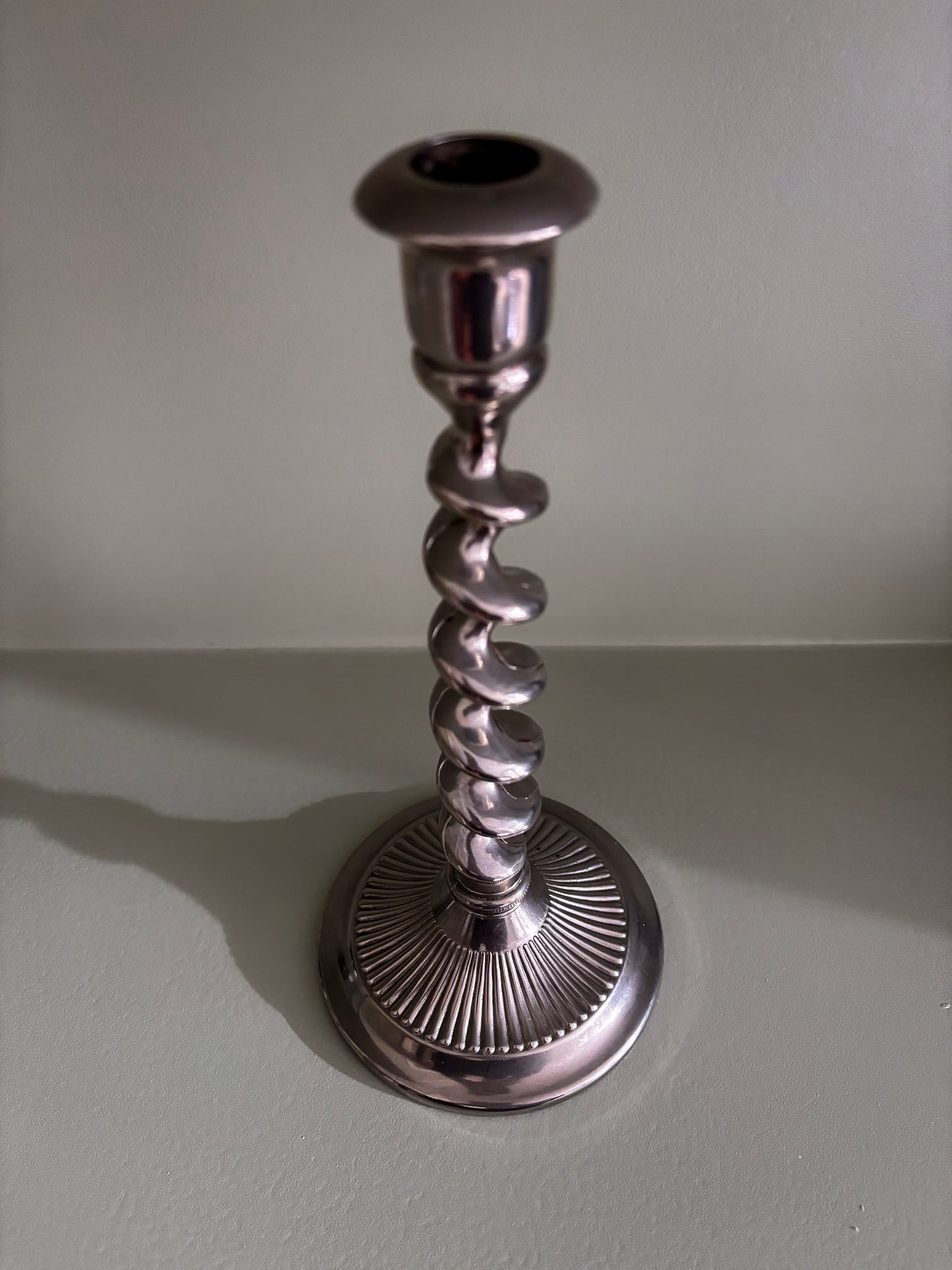 Twist Silver-Plated Brass Candlestick