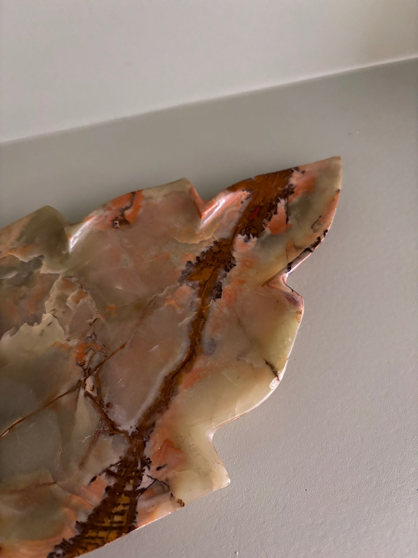 Onyx Leaf Incense Holder – Natural Stone Trinket Tray