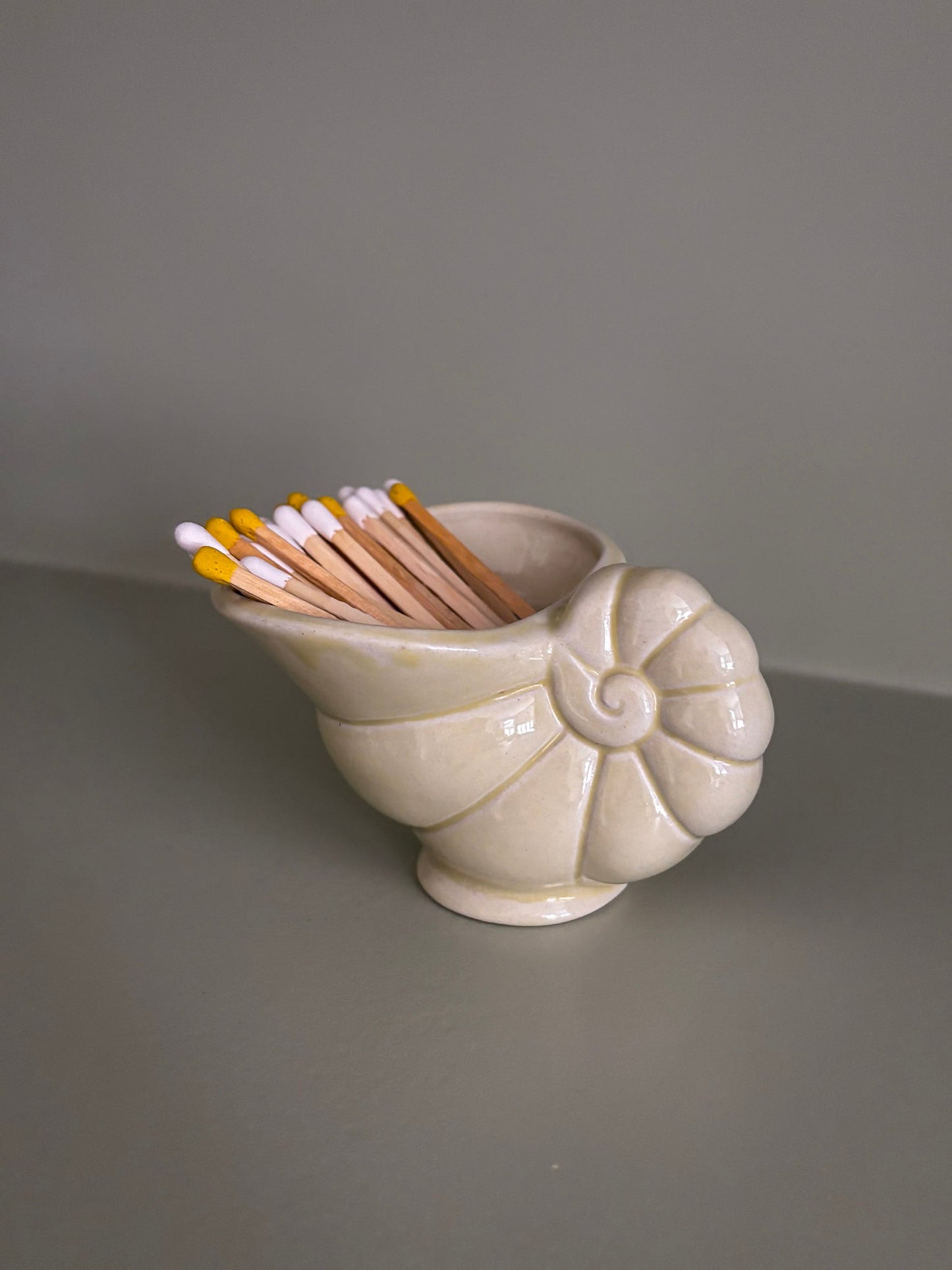 Ceramic Seashell Matchstick Holder