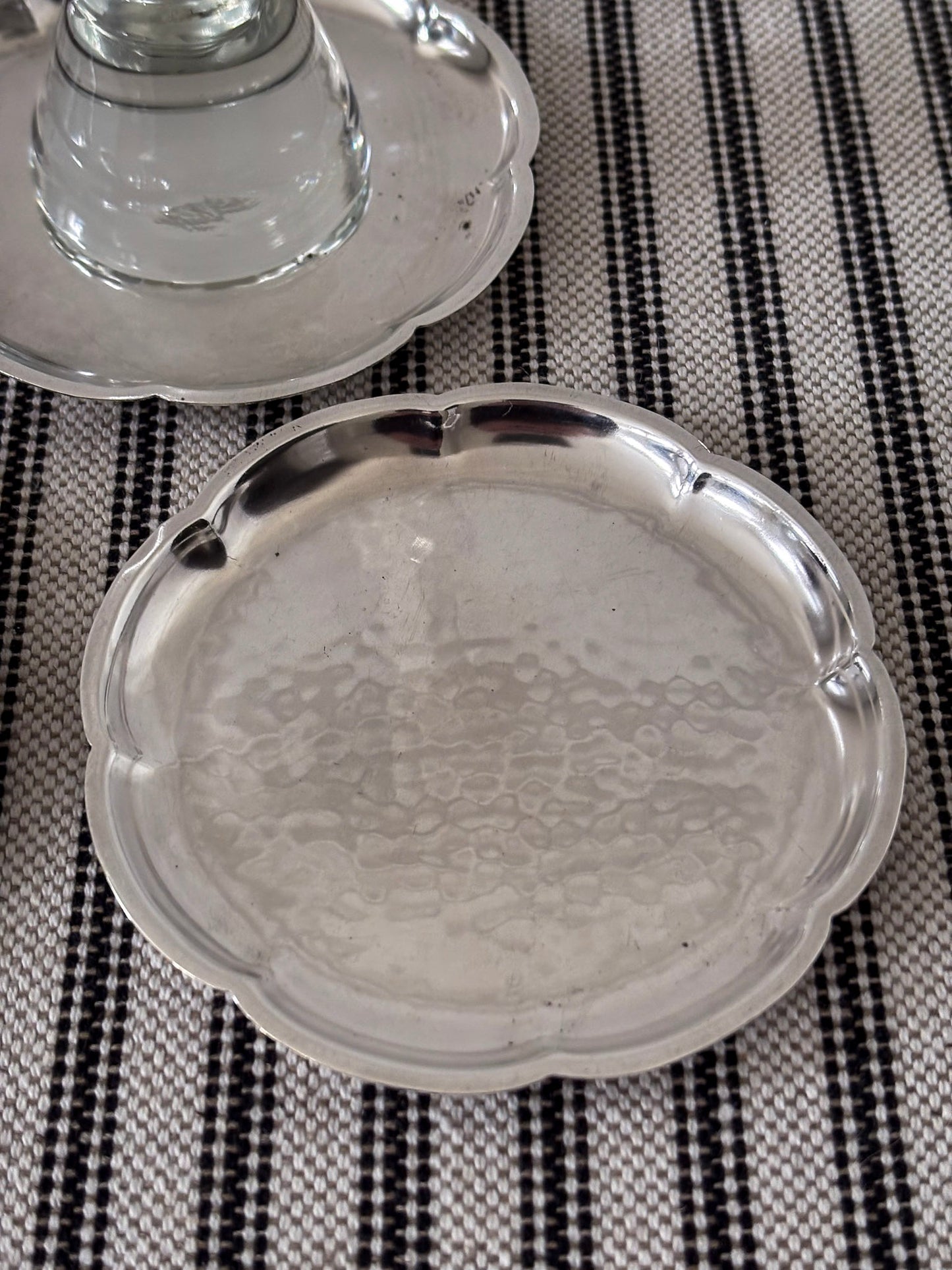 Silver-Plated Scalloped Edge Coasters - Set of Four