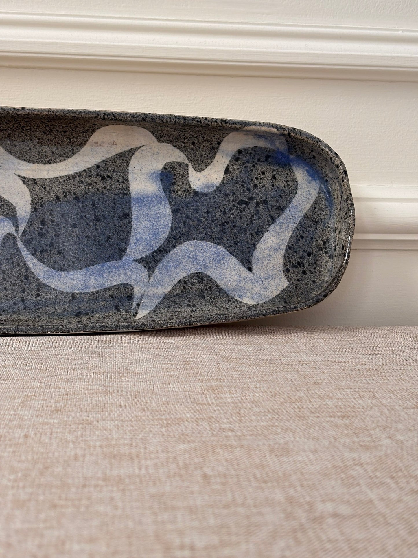Mid Century Studio Pottery Ribbon Tray/ Plate