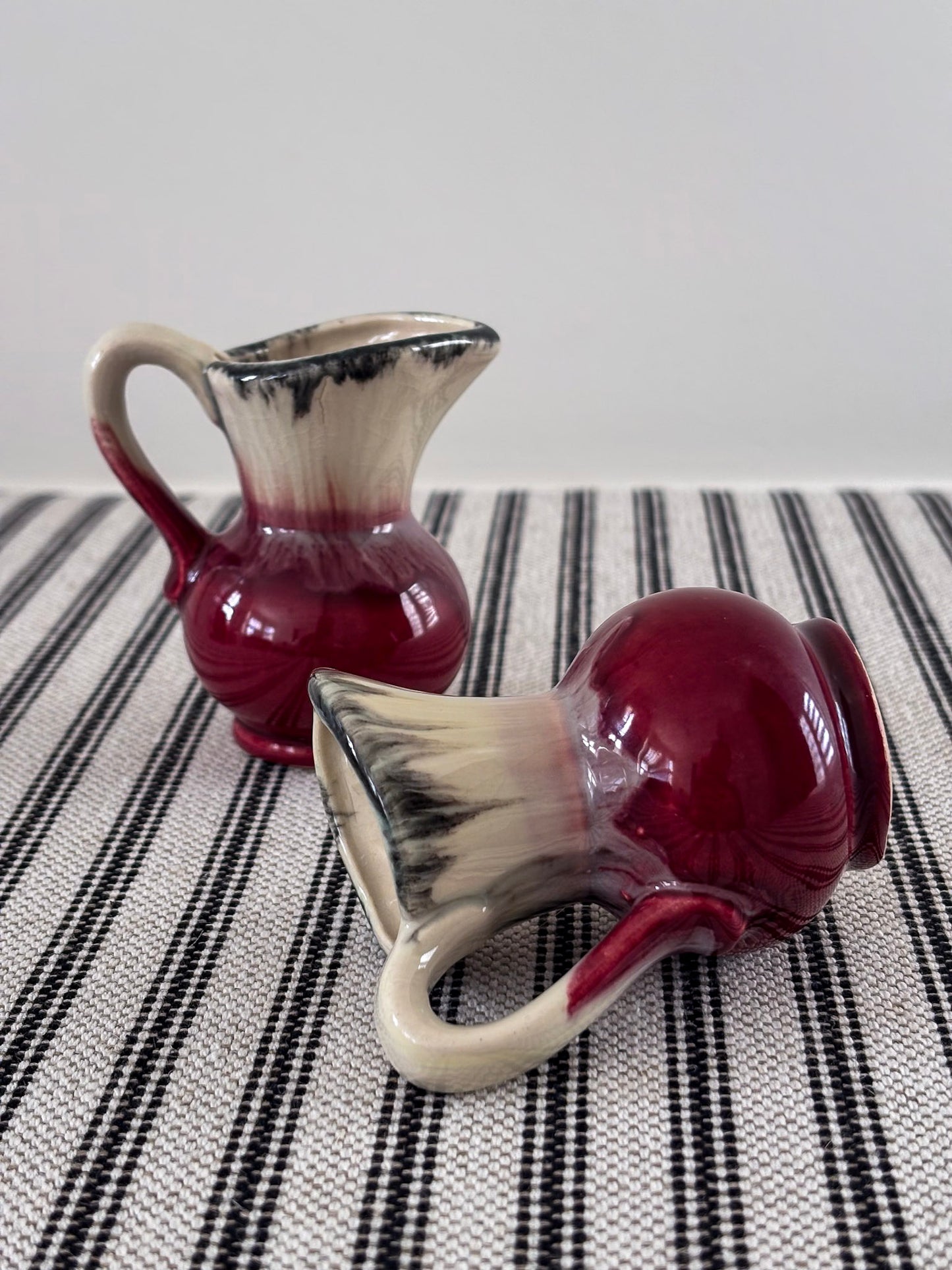 West German Drip-Glaze Ceramic Vessel Matchstick Holder