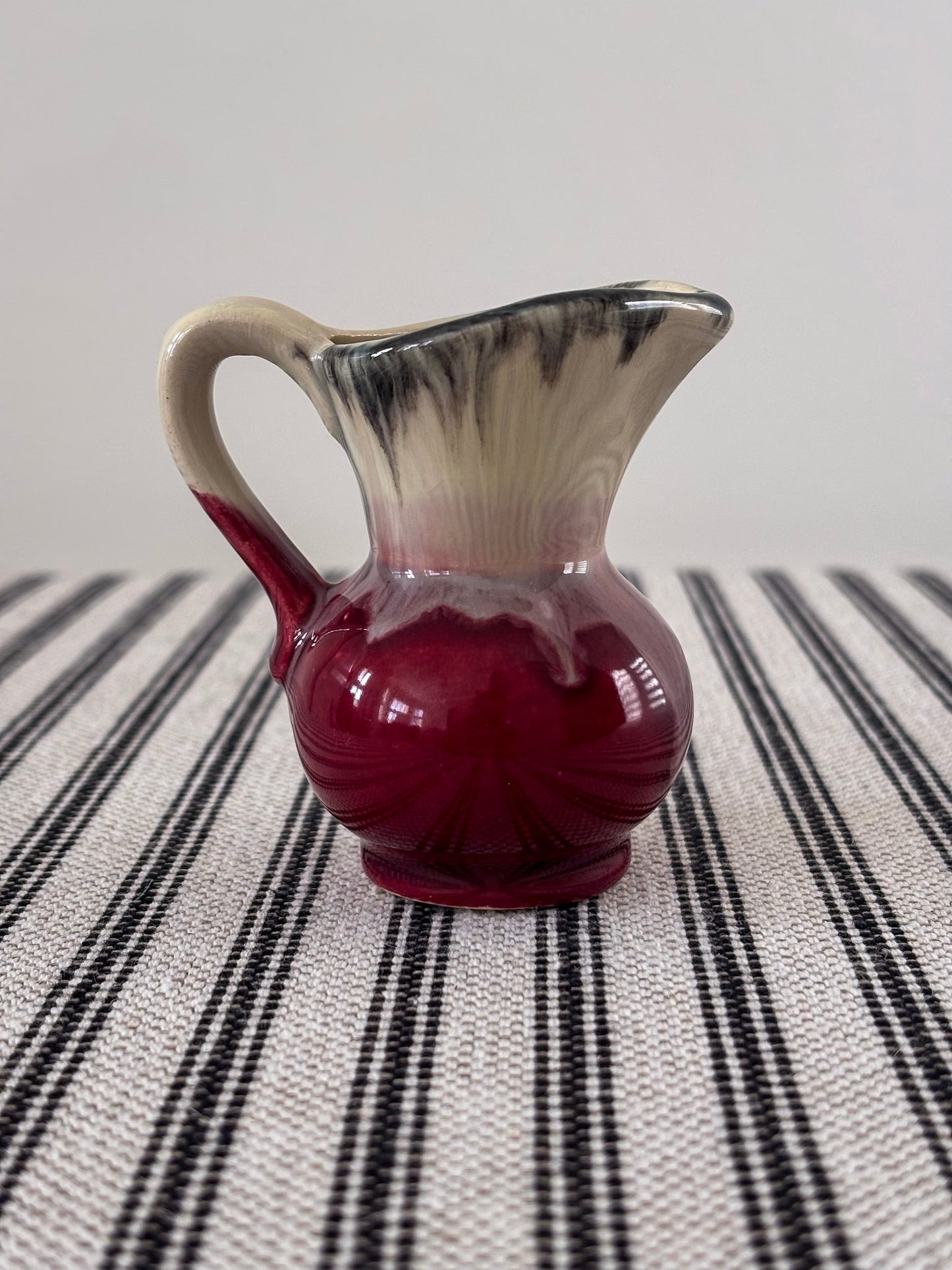 West German Drip-Glaze Ceramic Vessel Matchstick Holder