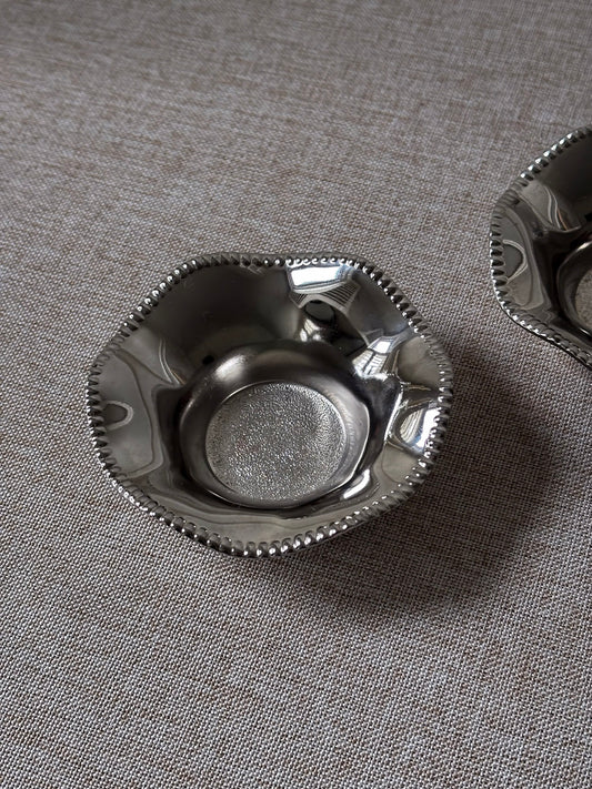 Silver-Plated Beaded Edge Trinket Bowl