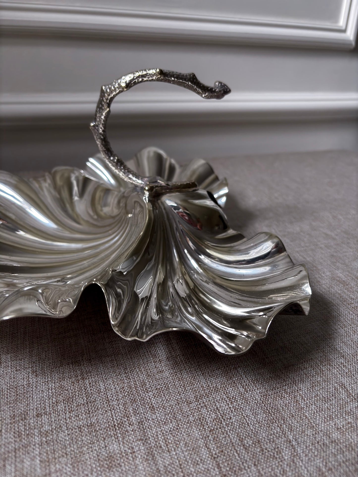 Vintage D&A EPNS Silver Plated Shell Dish | Sculptural Italian Centrepiece Bowl
