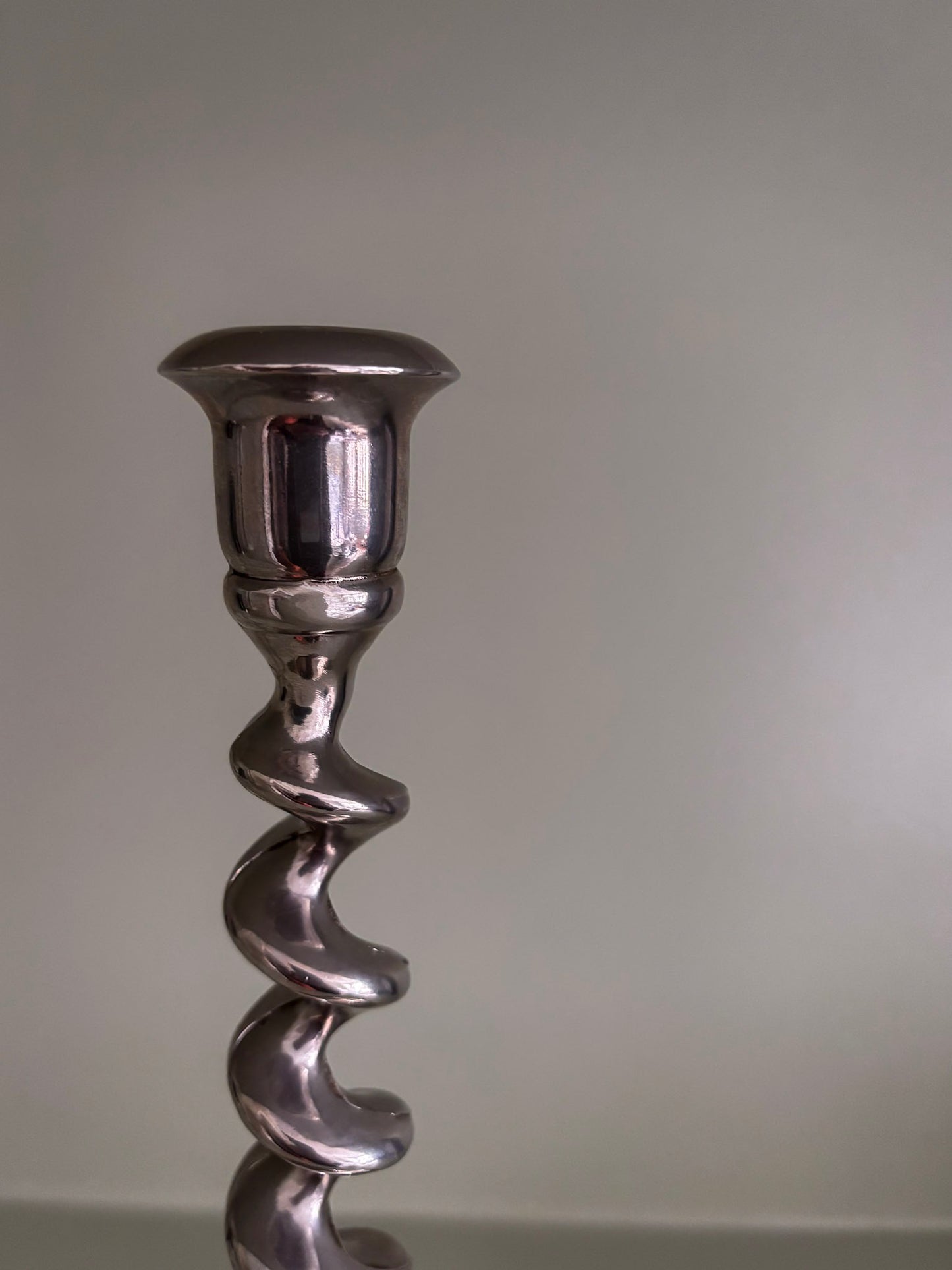 Twist Silver-Plated Brass Candlestick