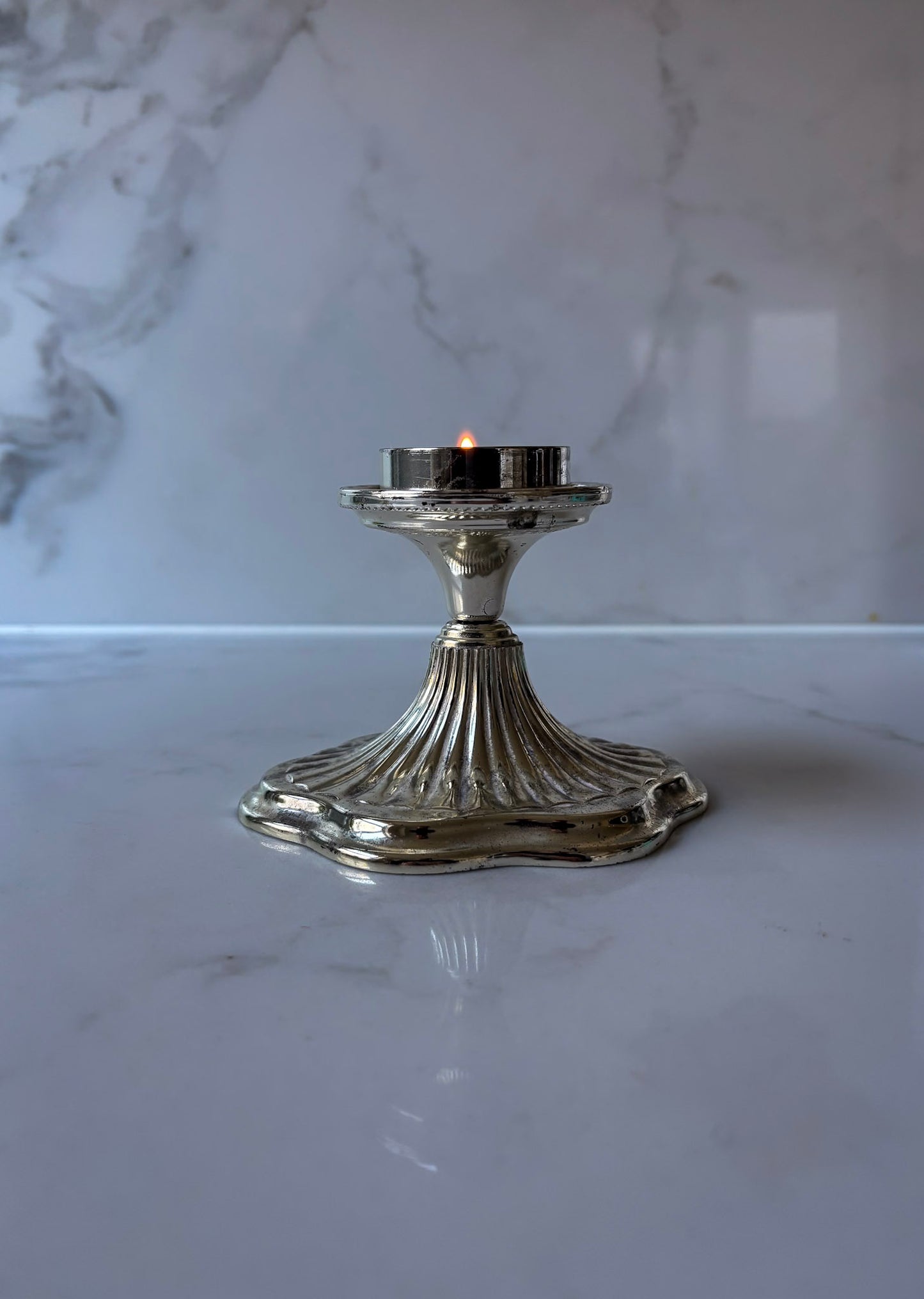 Silver-Plate Tea Light Holder