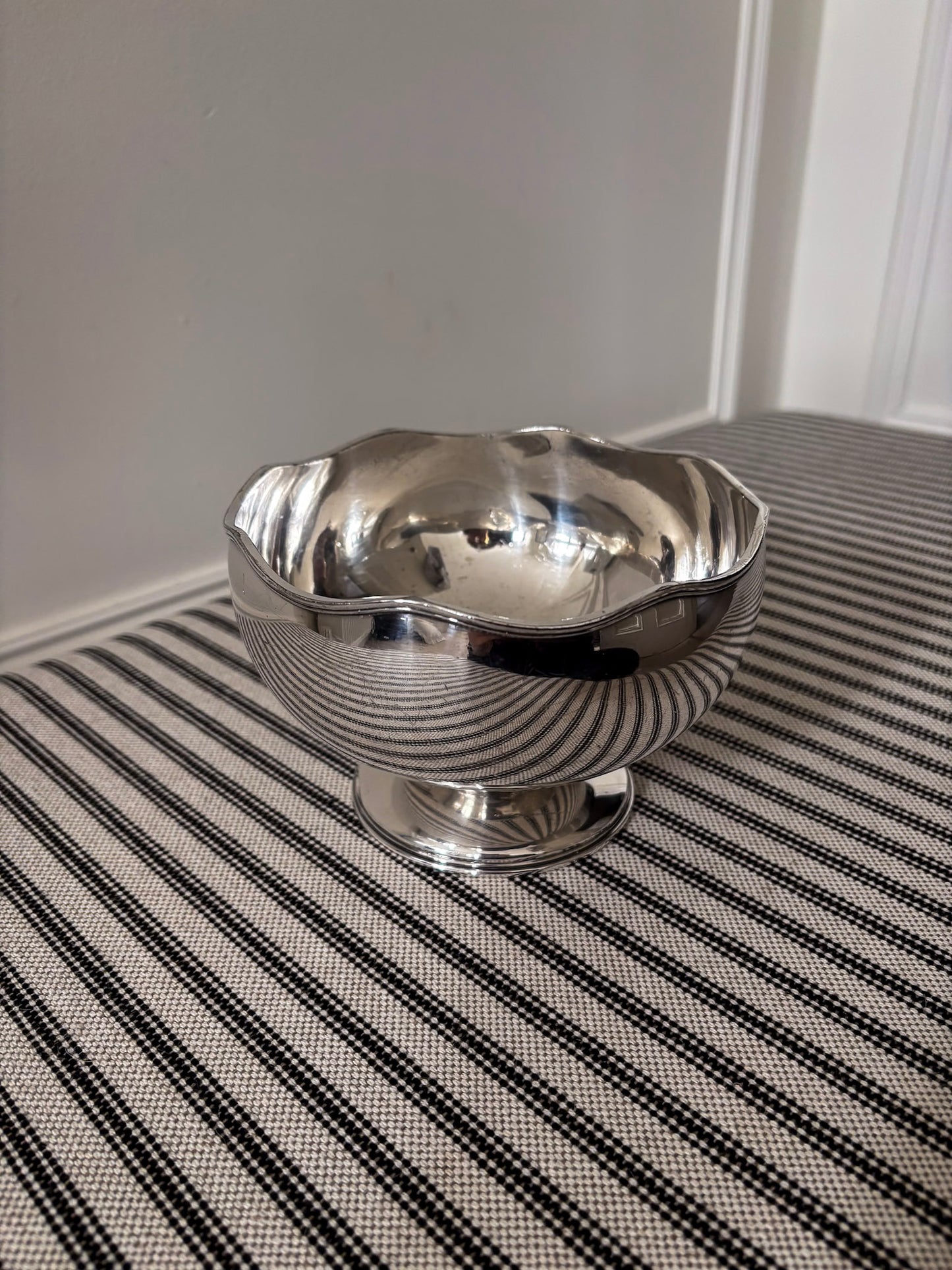 Silver-Plated Scalloped Footed Bowl