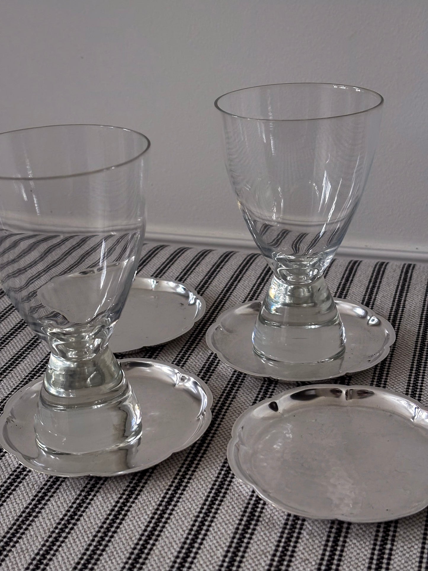 Silver-Plated Scalloped Edge Coasters - Set of Four