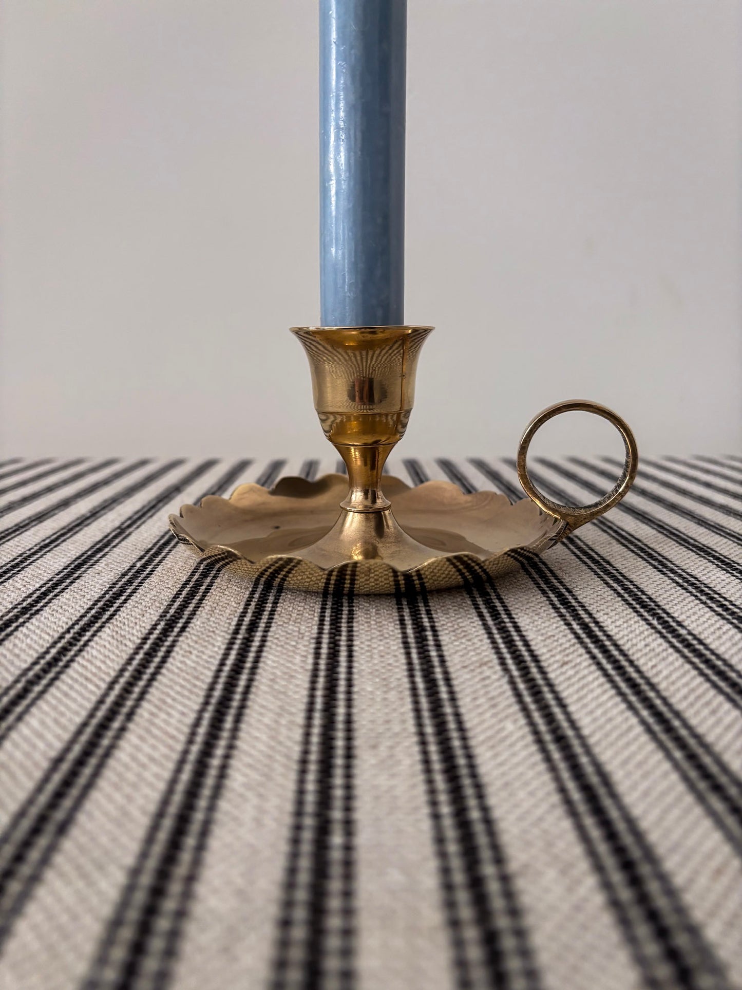Brass Chamberstick Scalloped Candle Holder