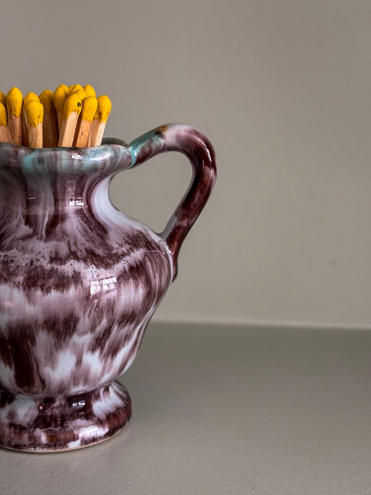 Glaze Ceramic Mini Jug Matchstick Holder