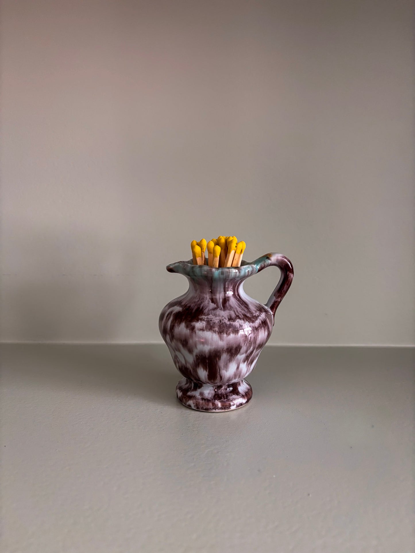 Glaze Ceramic Mini Jug Matchstick Holder