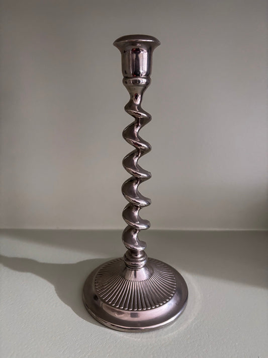 Twist Silver-Plated Brass Candlestick