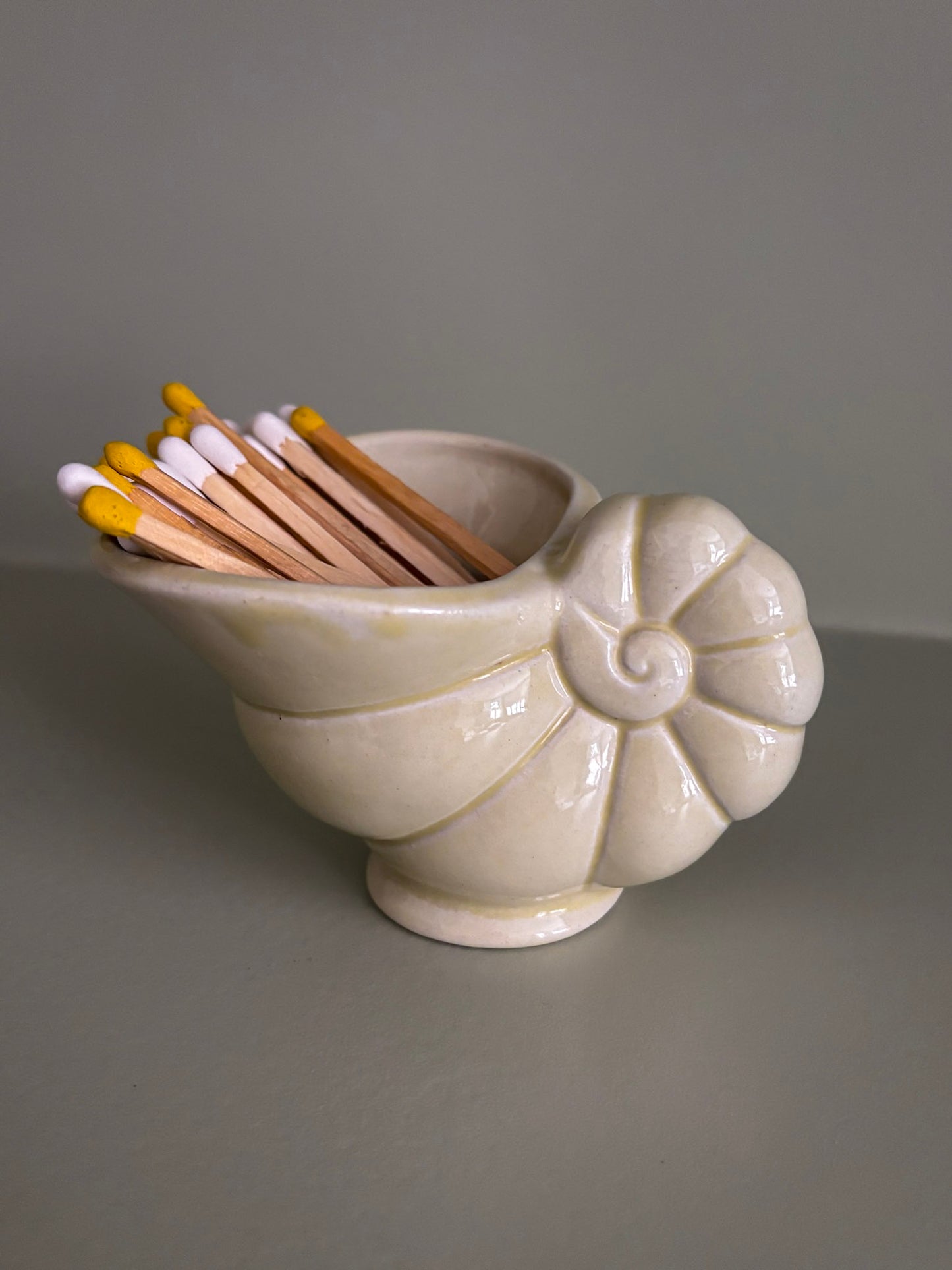 Ceramic Seashell Matchstick Holder