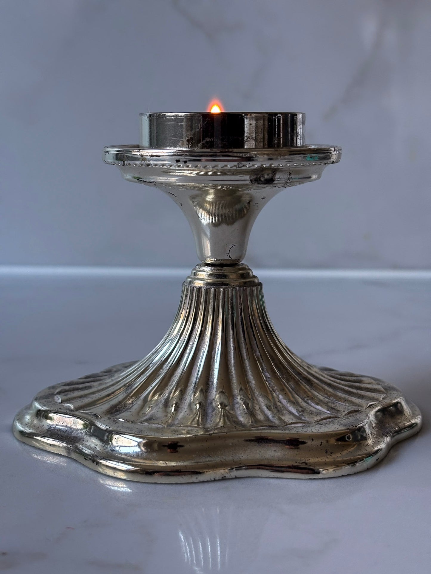 Silver-Plate Tea Light Holder