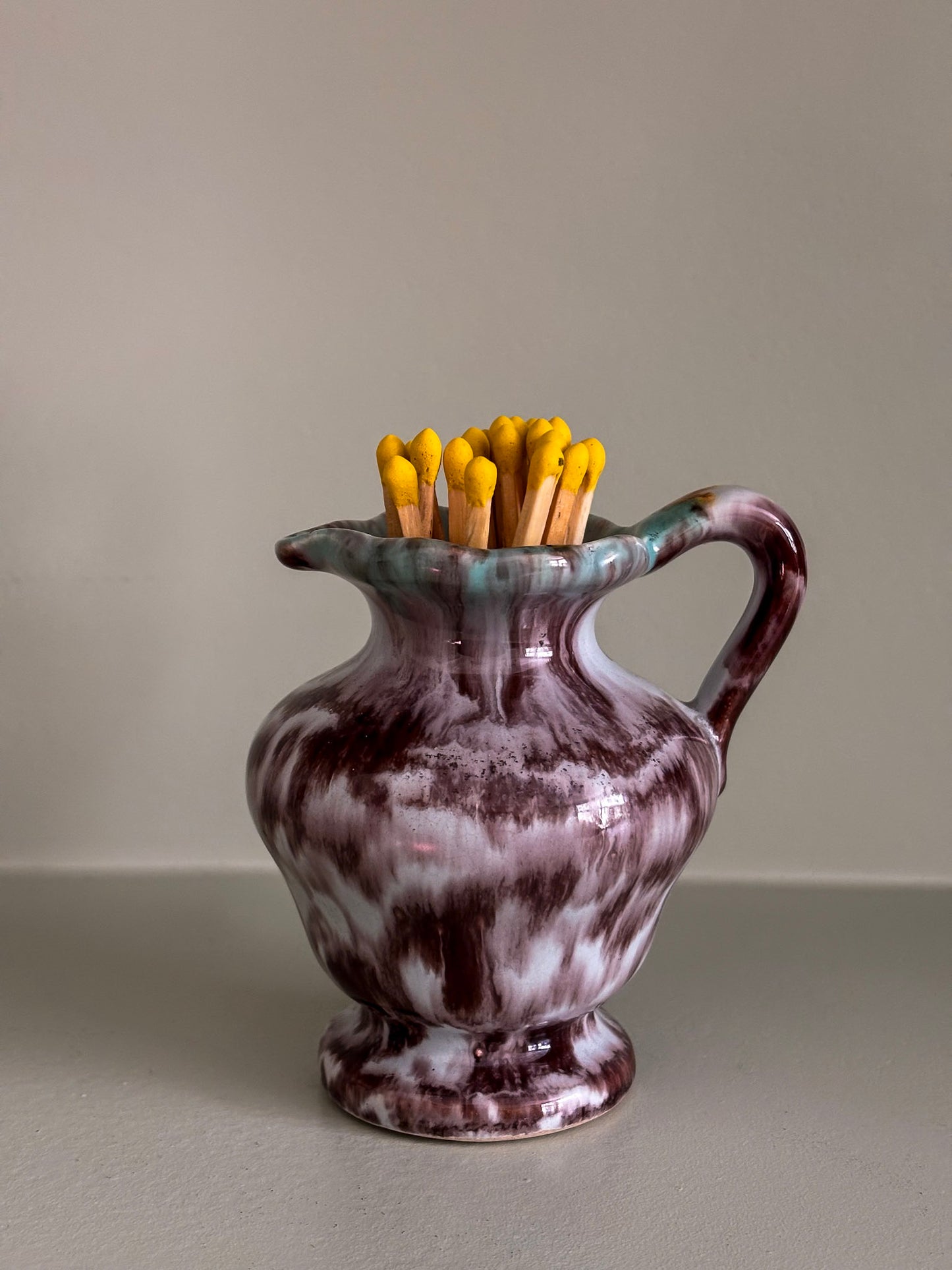 Glaze Ceramic Mini Jug Matchstick Holder