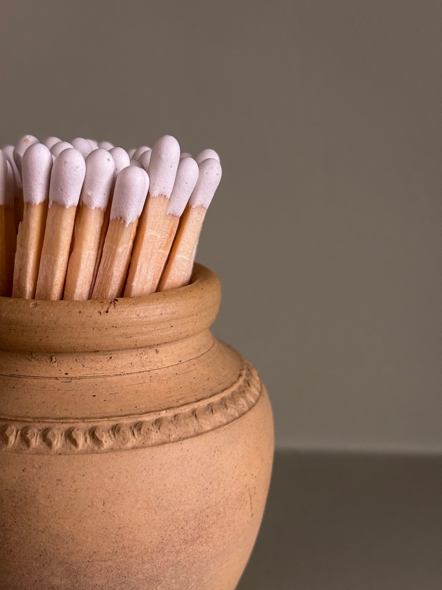Small Earthenware Pot in Warm Beige