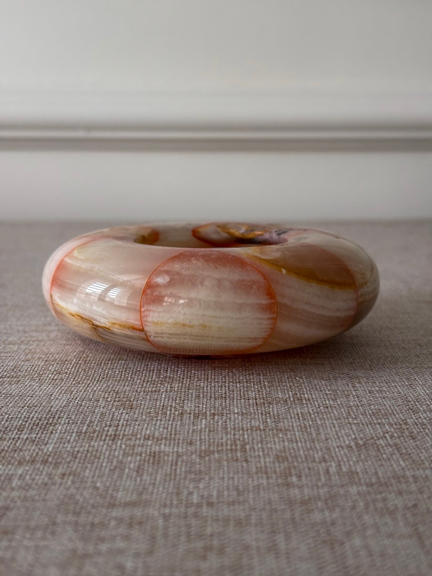 Checked Onyx Tea-Light Dish / Ashtray