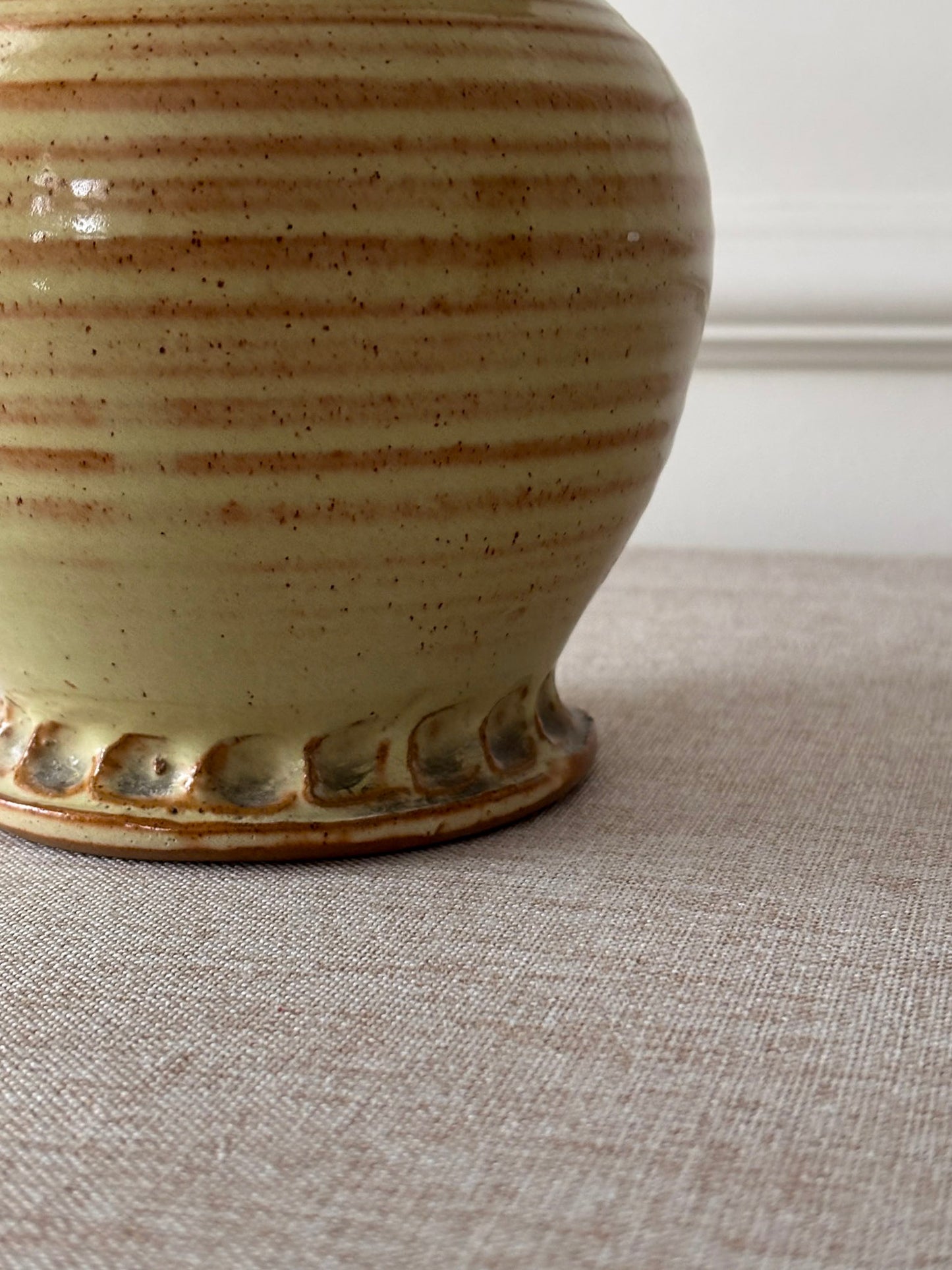 Vintage Studio Pottery Ribbed Rustic Jug