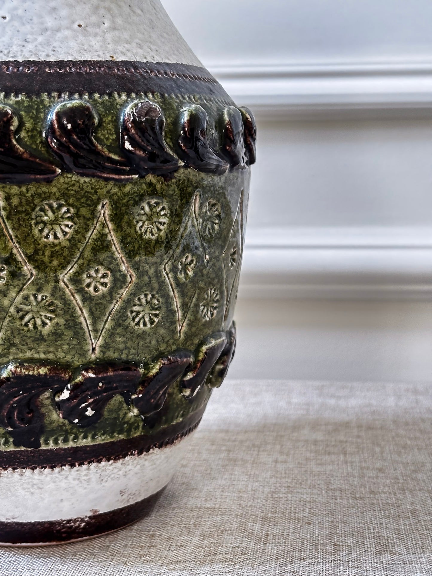 Vintage Italian Ceramic Jug Vase Attributed to Nuovo Rinascimento | Mid Century Pottery