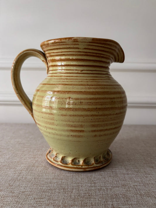 Vintage Studio Pottery Ribbed Rustic Jug