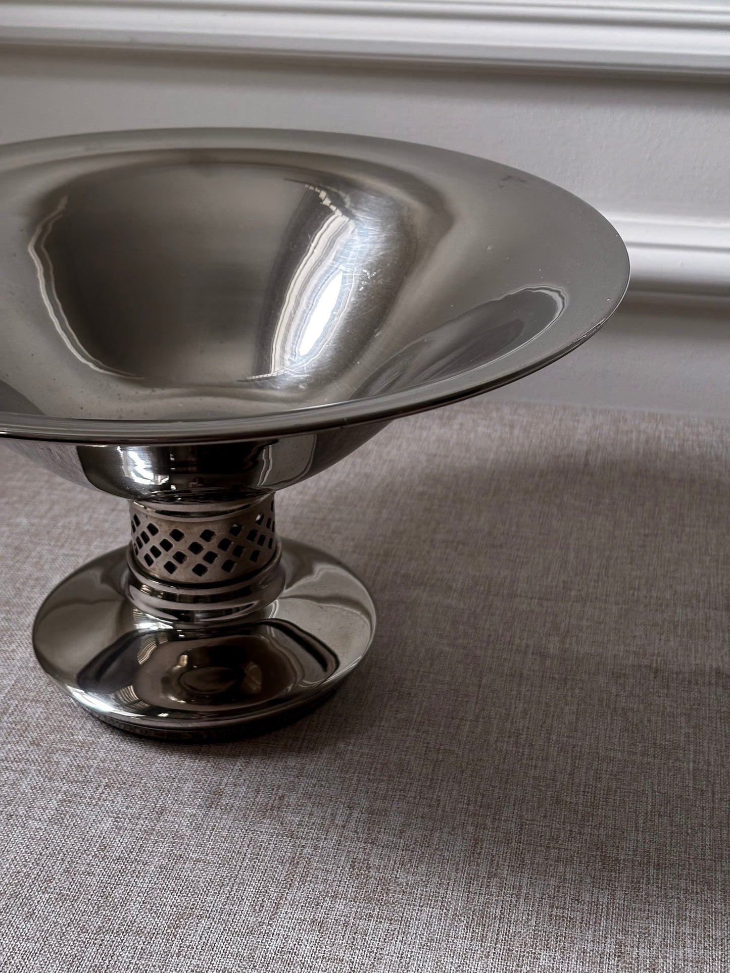 Vintage Silver Pedestal Bowl | Modernist Silver Centrepiece Bowl