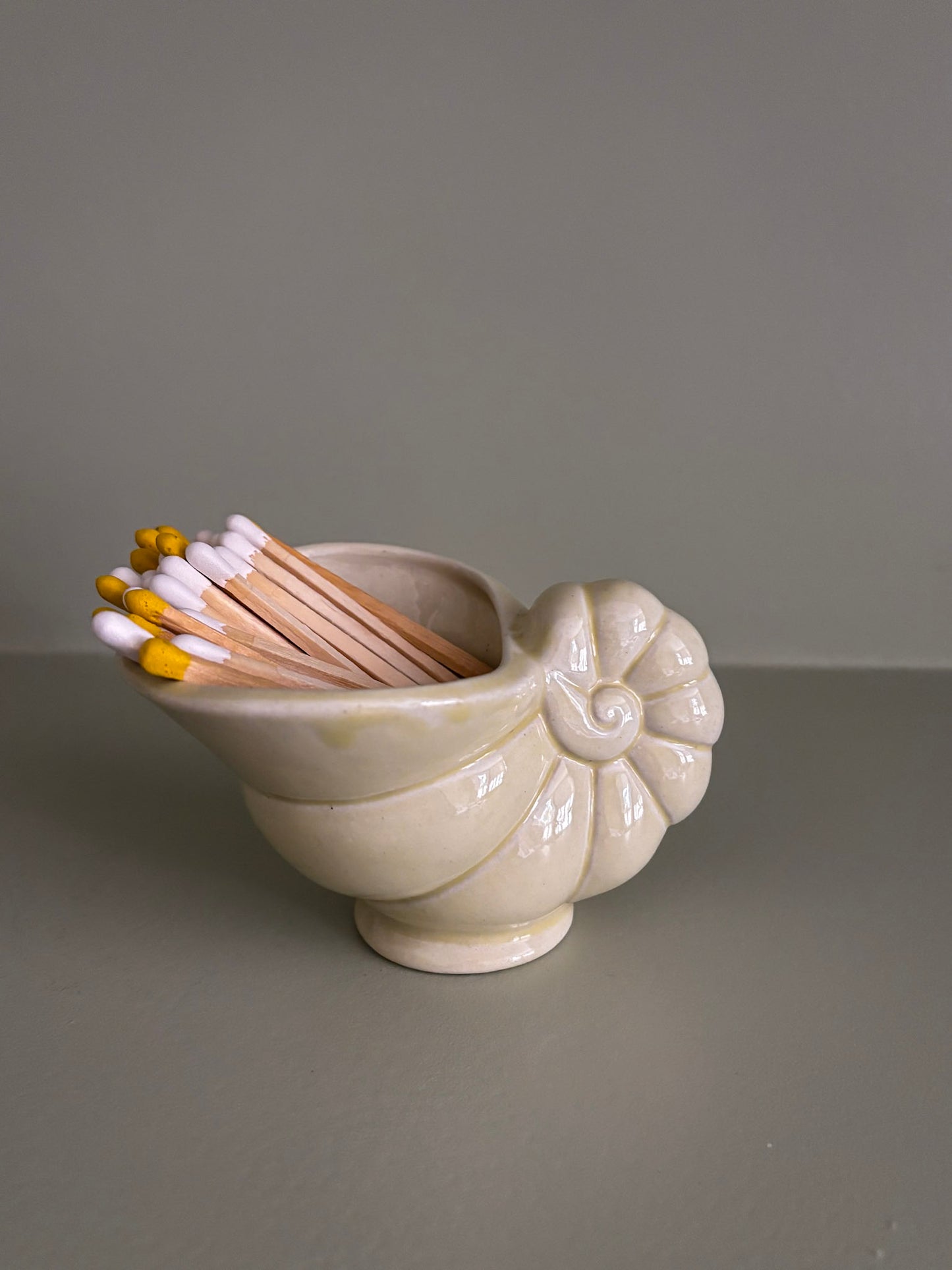 Ceramic Seashell Matchstick Holder