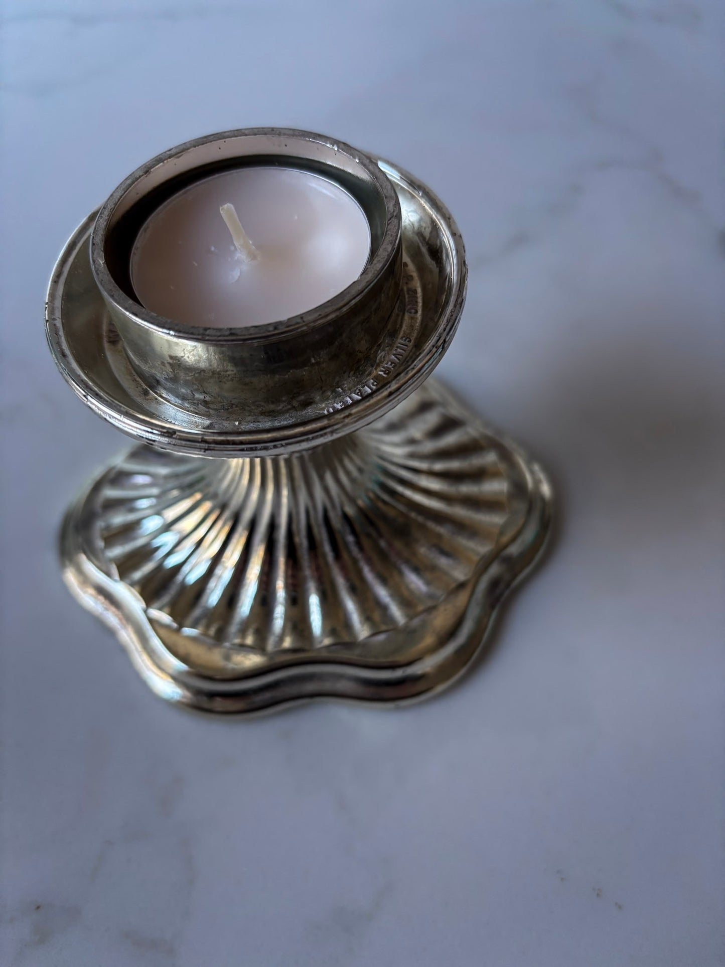 Silver-Plate Tea Light Holder
