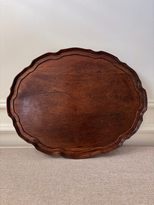 Scalloped Edge Wooden Serving/ Decorative Tray