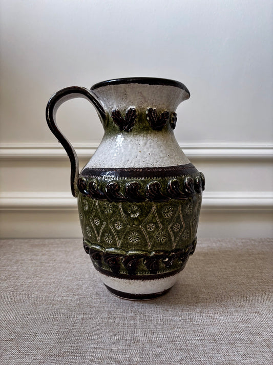 Vintage Italian Ceramic Jug Vase Attributed to Nuovo Rinascimento | Mid Century Pottery