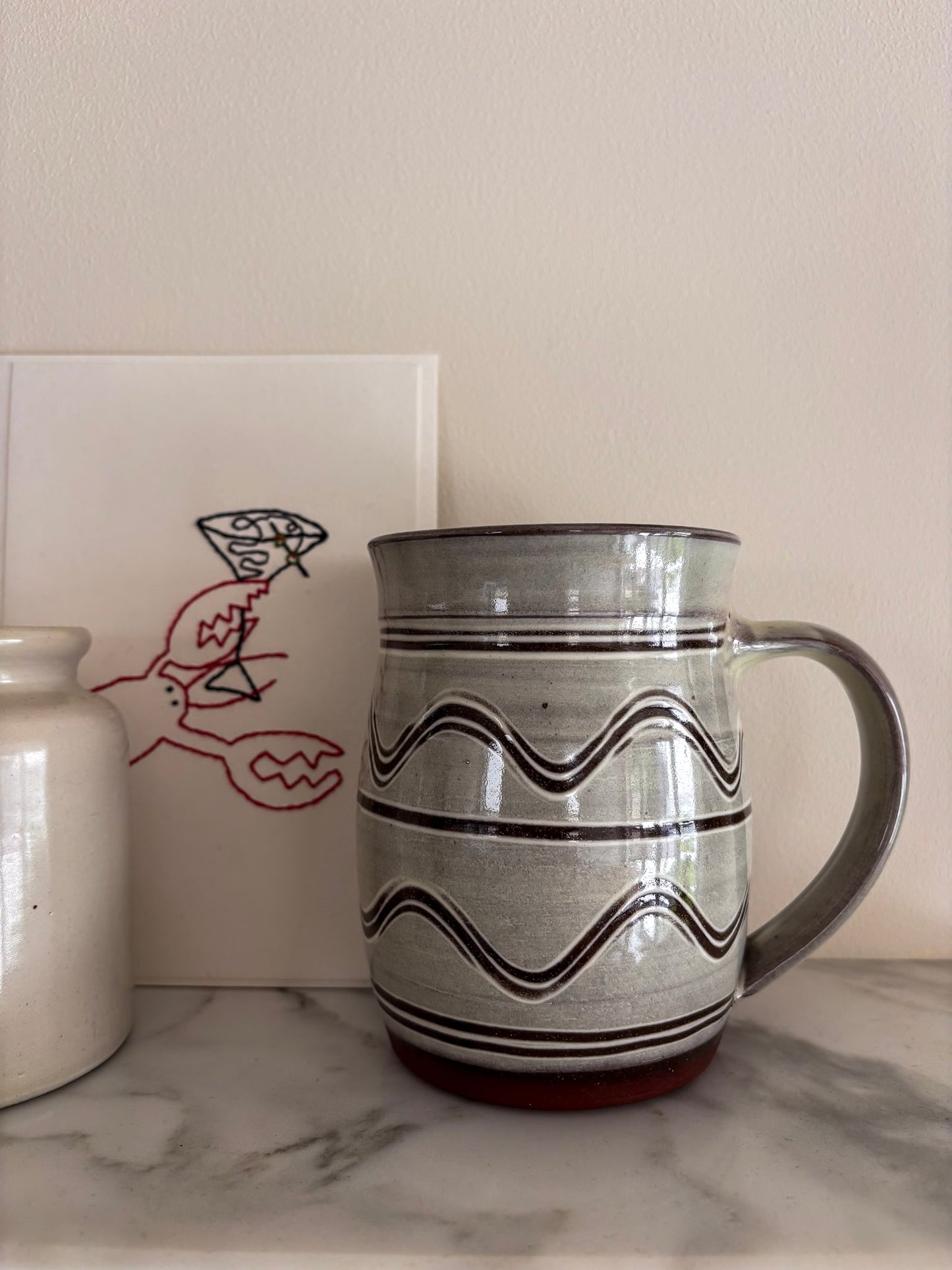 Wavy Studio Pottery Mug by John Solly