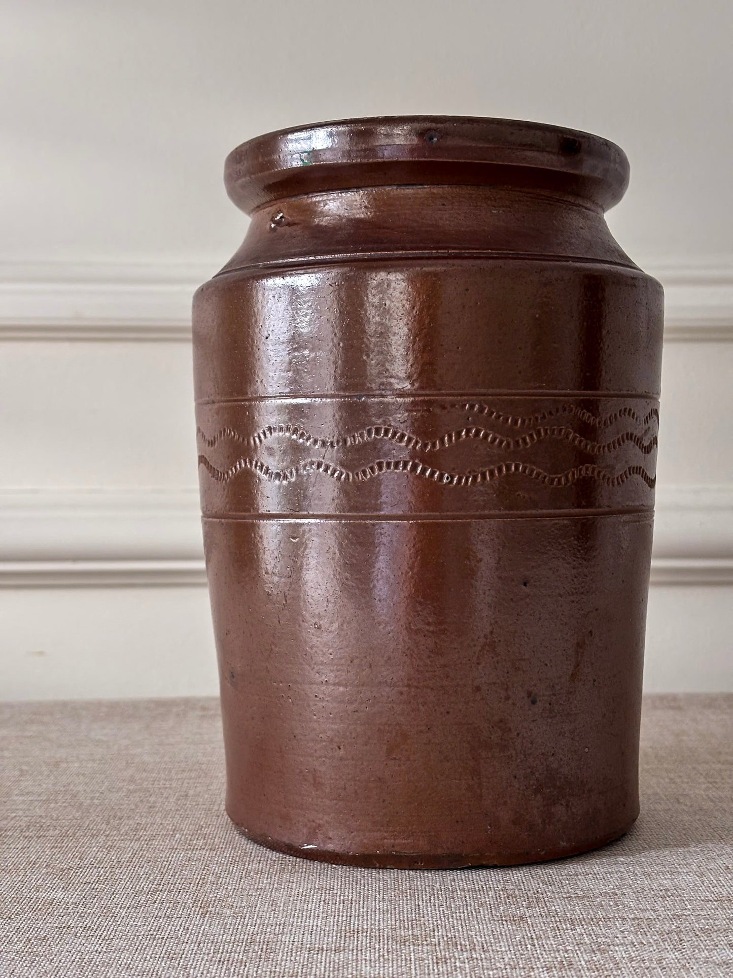 Large Brown Saltware Vase
